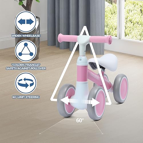 Miniatura 7 de COOLBEBE Bicicleta de equilibrio para bebés de 1 año, regalo para niños y niñas, bicicleta de equilibrio para niños de 2 años con 4 ruedas