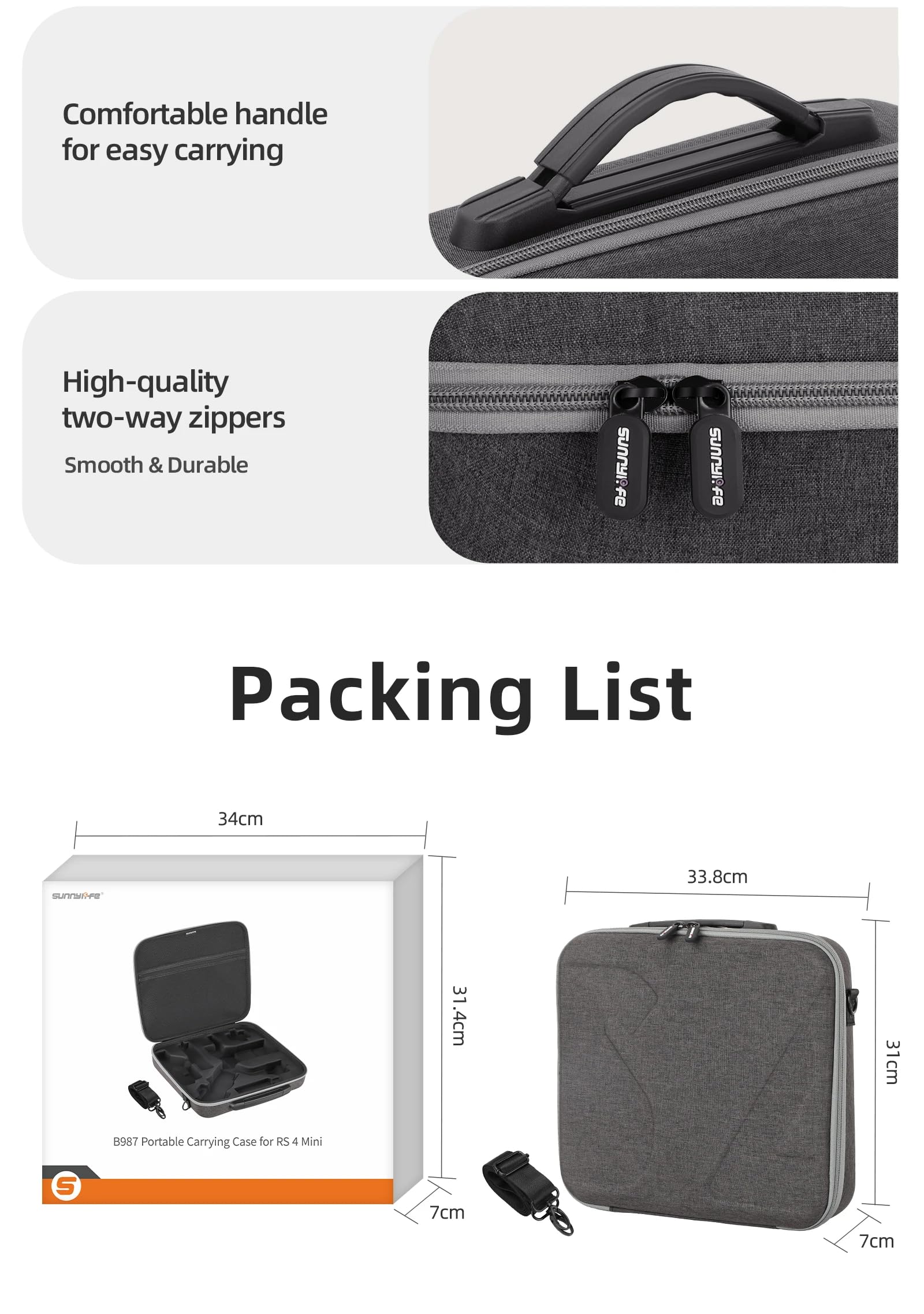 Custodia Borsa da Trasporto Protettiva per DJI RS 4 Mini Ronin Stabilizzatore
