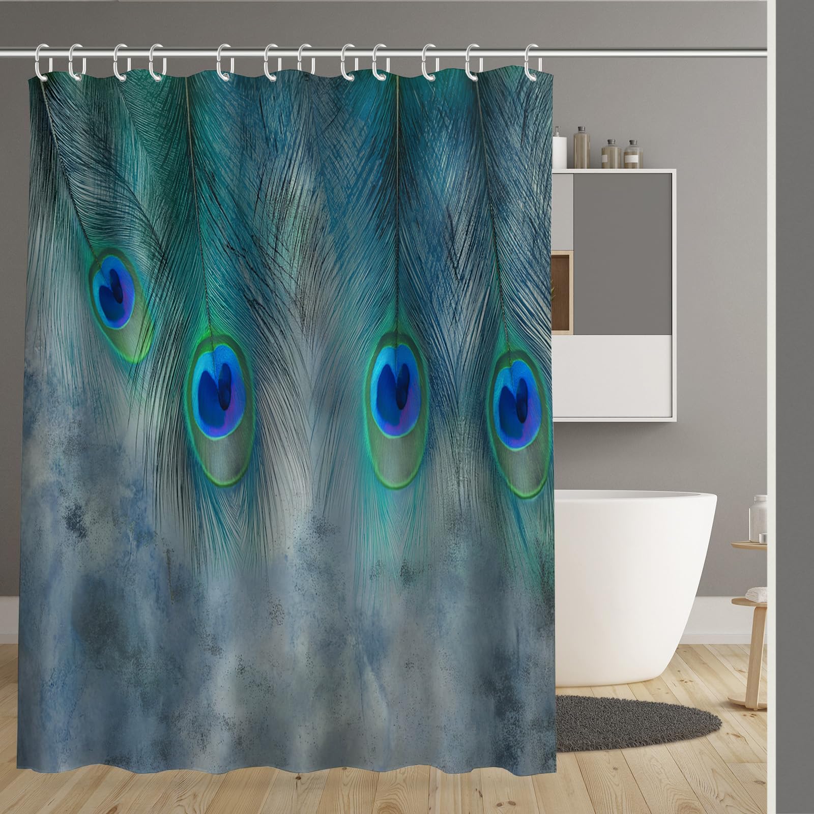 Rideau de douche imperméable 180x180 cm lavable en polyester