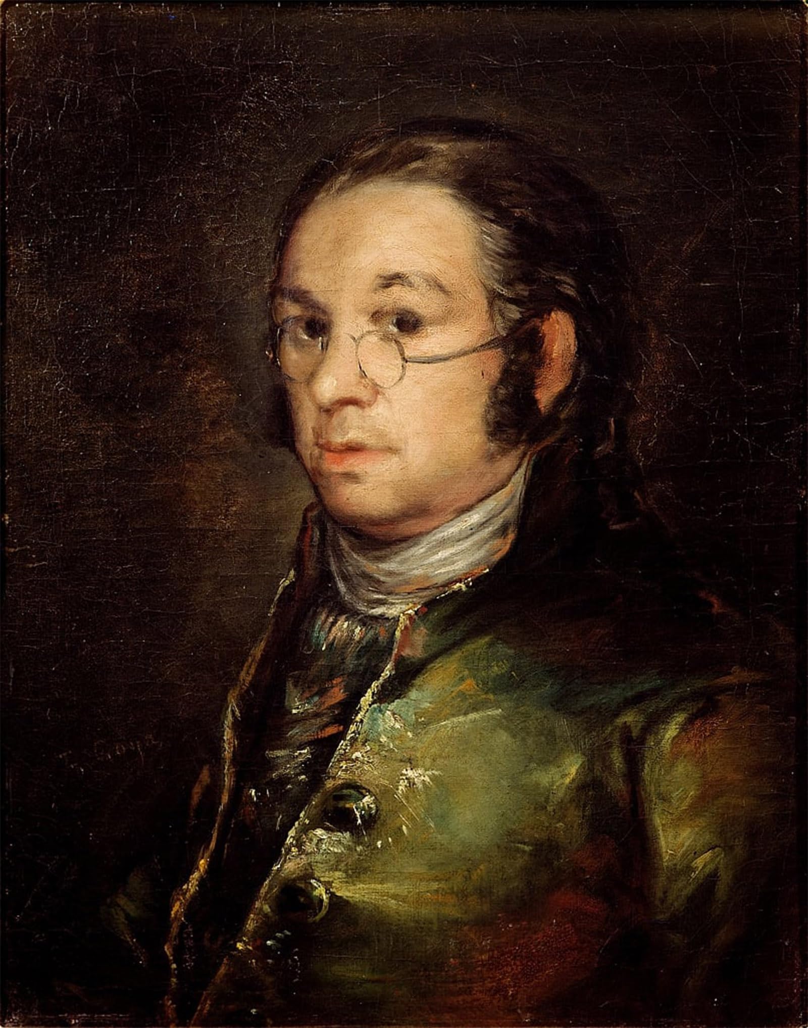 POSTERIIk Vintage Art Print Images Pictures Print Self-portrait with Glasses by Francisco De Goya Modern Colour Posters for Office Home Decor 60x90cm