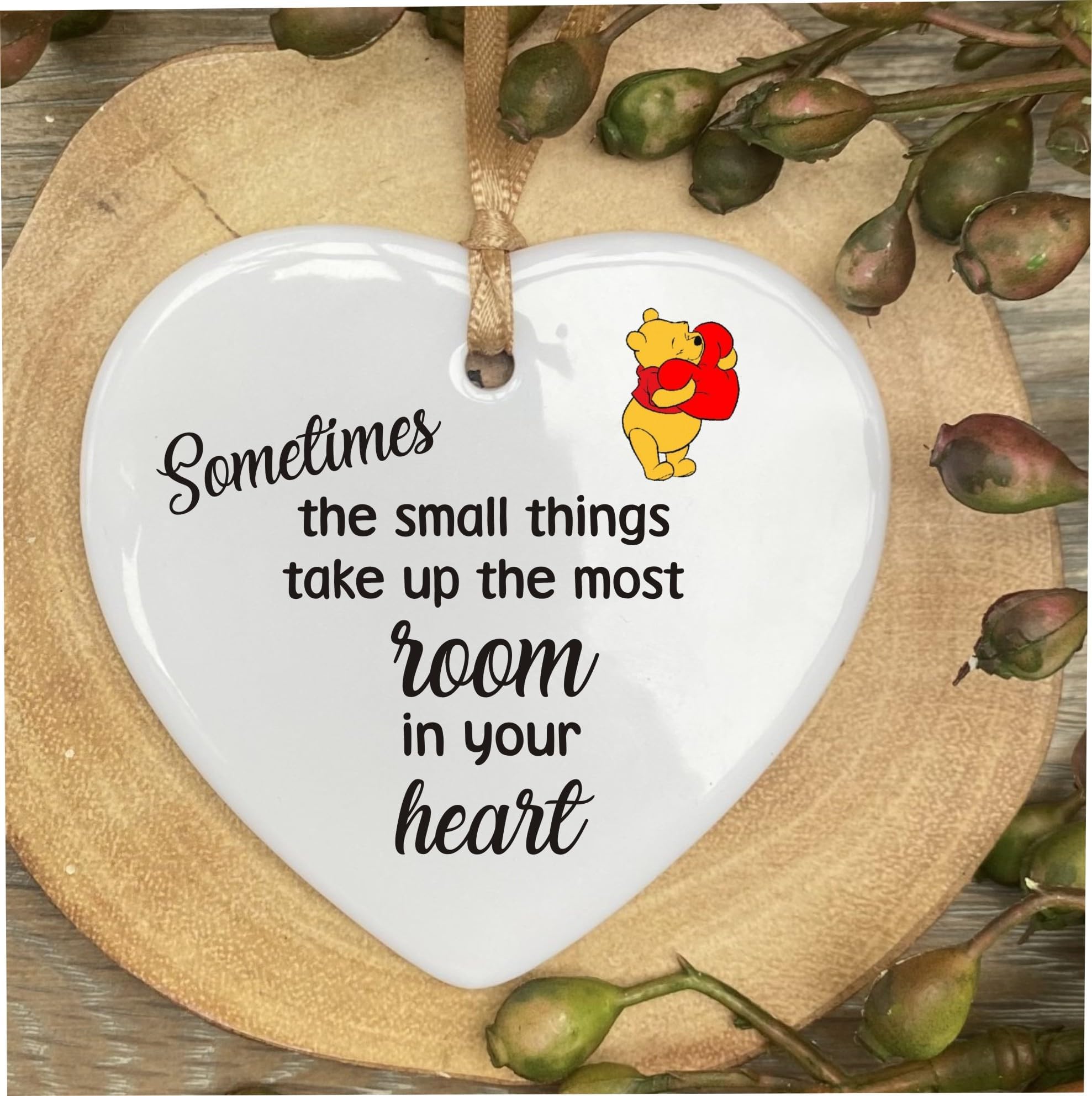 Inspired By Walt D Winnie The P Heart Quote Ceramic Heart Shape Plaque Gift S...