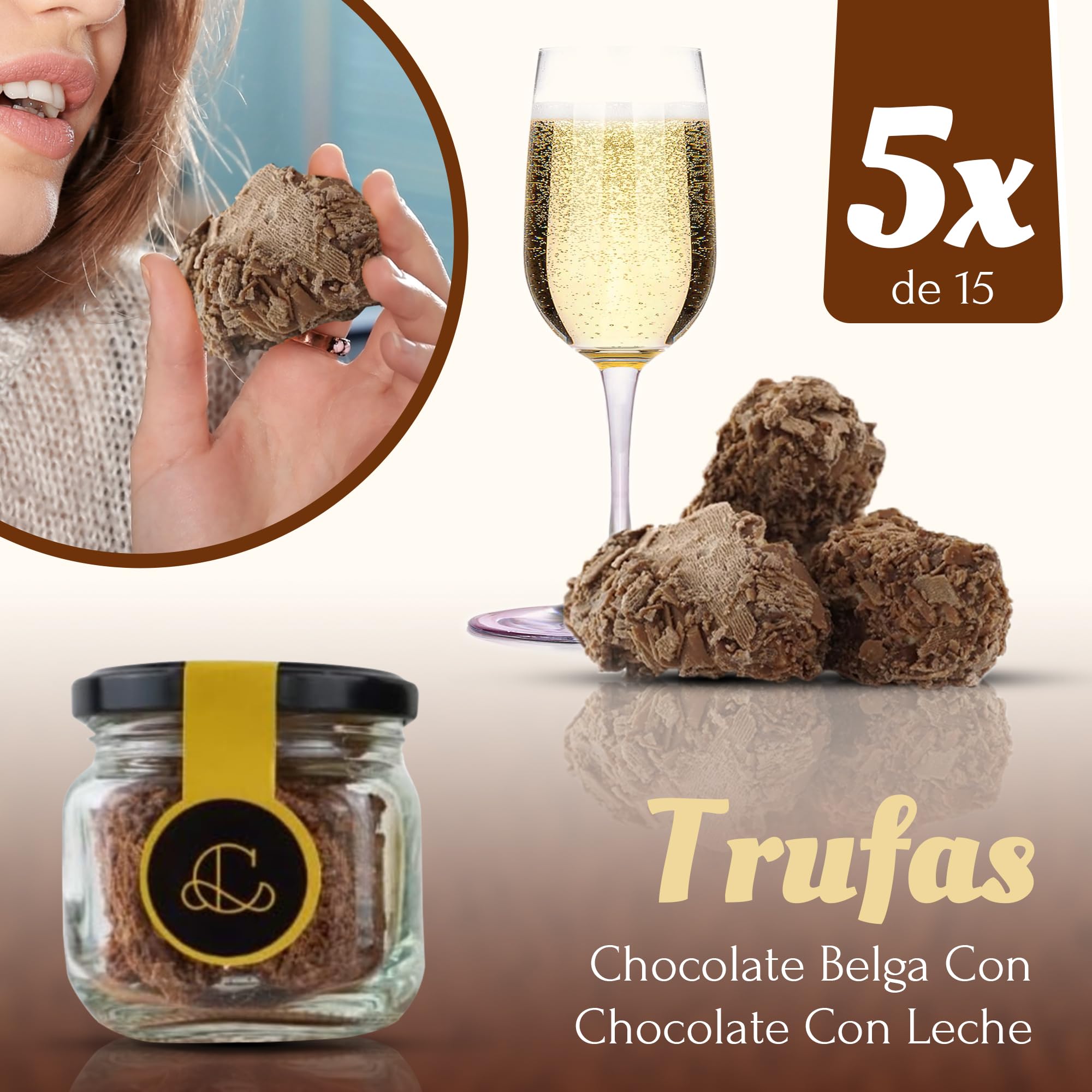 Caja de Chocolates para Regalar, 15 Trufas de Chocolate Belga con: Chocolate Blanco, Negro y con Leche, Rocas de Chocolate ideal Caja regalo Chocolate con Trufas Magicas, Chocolate box de CHAMBALL
