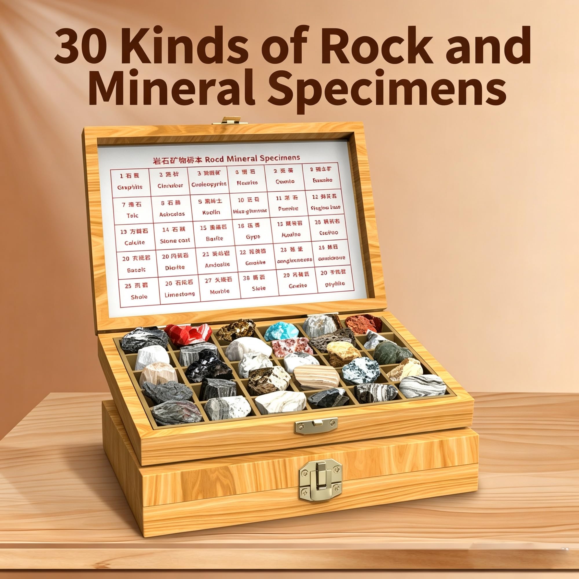 Metamorphic Rocks Display Box, Metamorphic Rocks Kit | Gesteinsproben-Ausstellungsset For Sammlungs- Und Bildungszwecke, For Erlernen Des Studiums Der Geologie(42)