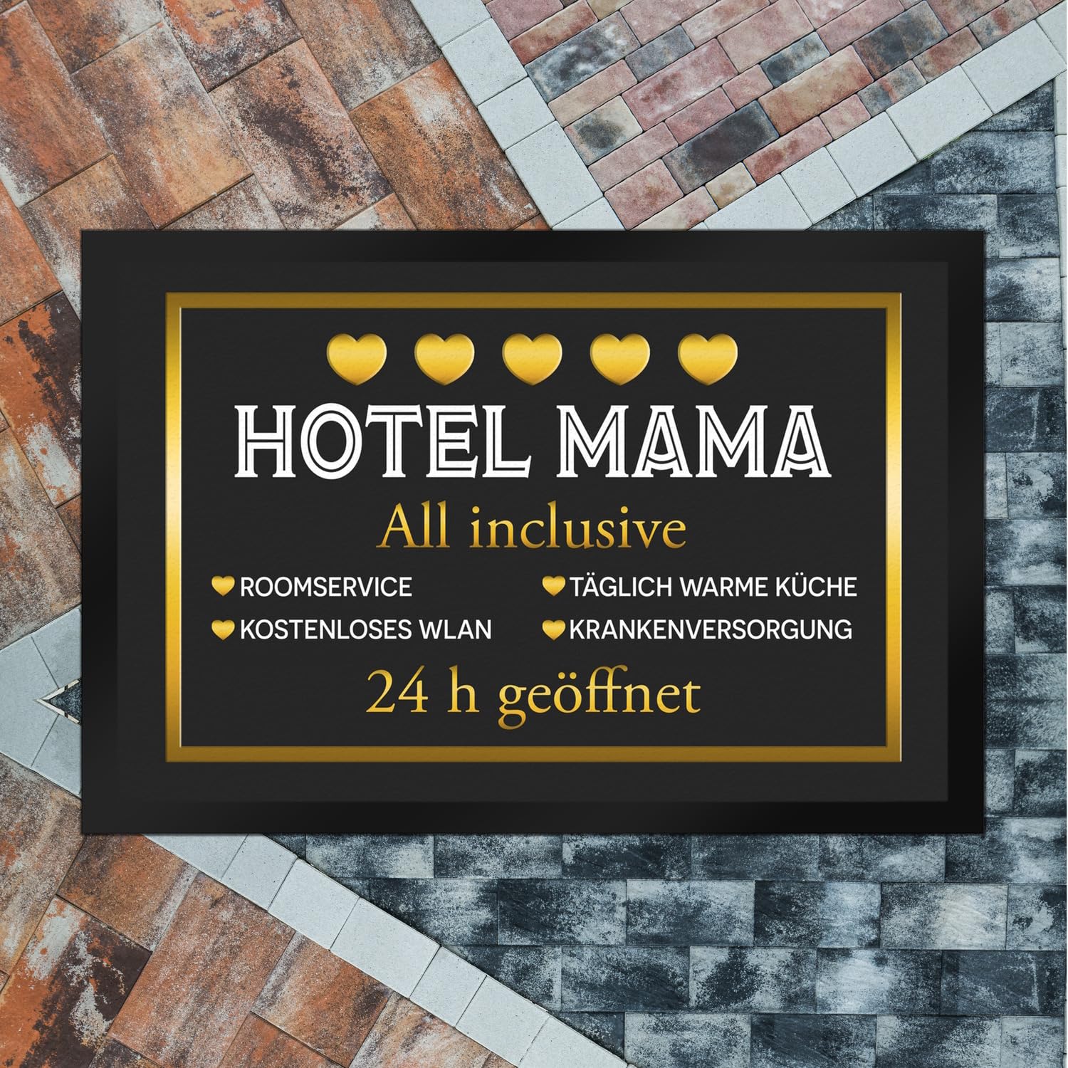 speecheese Hotel Mama - All Inclusive Fußmatte XXL in 50x75 cm als schöne und lustige Geschenkidee zum Muttertag oder Geburtstag für Deine Liebe Mama