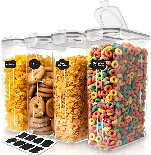 Utopia Kitchen Cereal Containers Storage Set – 4 Pack 4L(135.2
