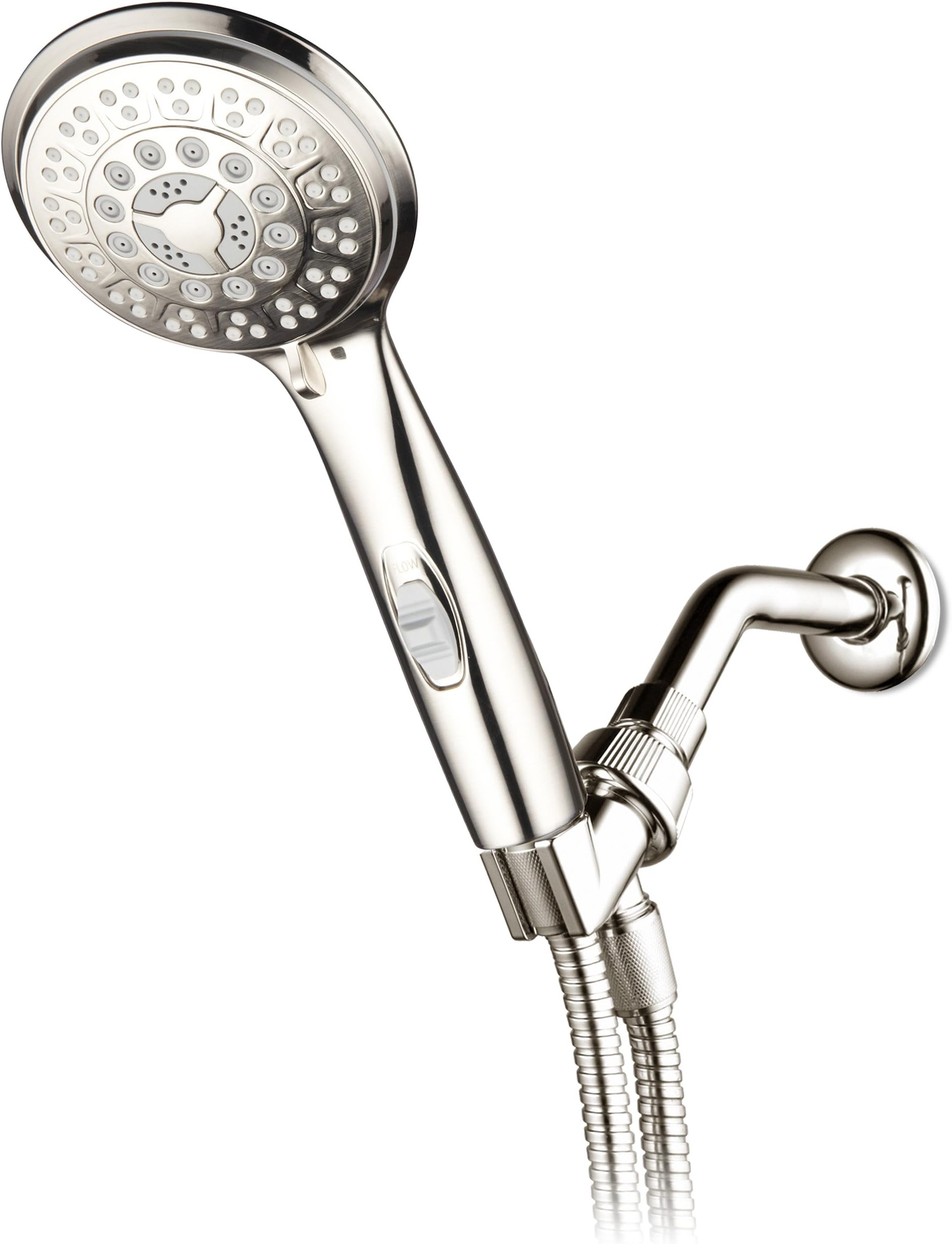 HotelSpa 9-Setting Luxury Brushed Nickel Hand Shower with Patented On/Off Pause Switch