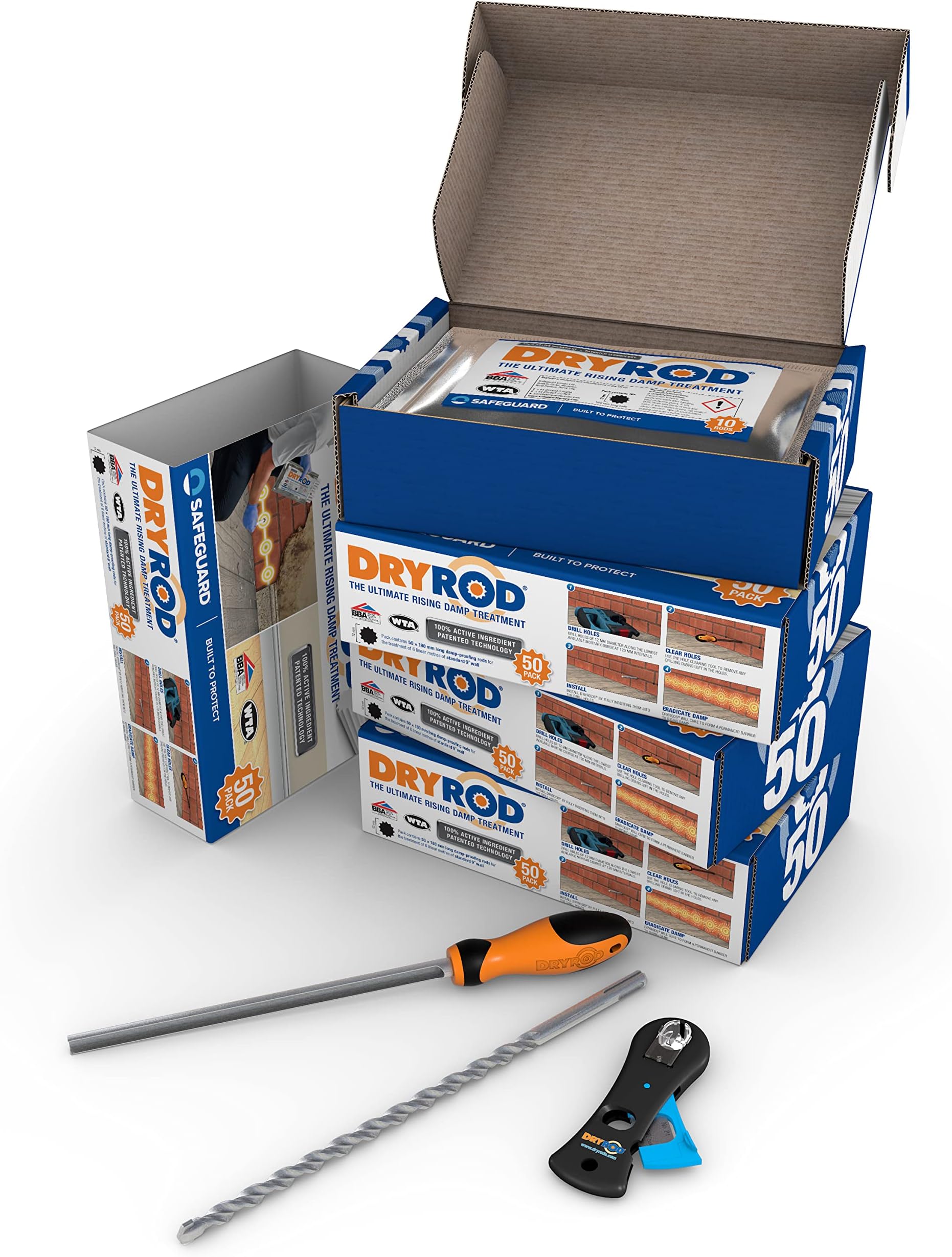 Damp Proofing Rods DPC Kit: Treats 79ft (9" Wall) - 20+ Years DIY Rising Damp Treatment