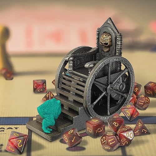 Miniatura 2 de Chair of Shame and Nightmare - DND Dice Jail - Chair & Monster - 7 Dice Included - Punish Your Bad Rolling Dice - Works for All D&D Dice D20, D10,