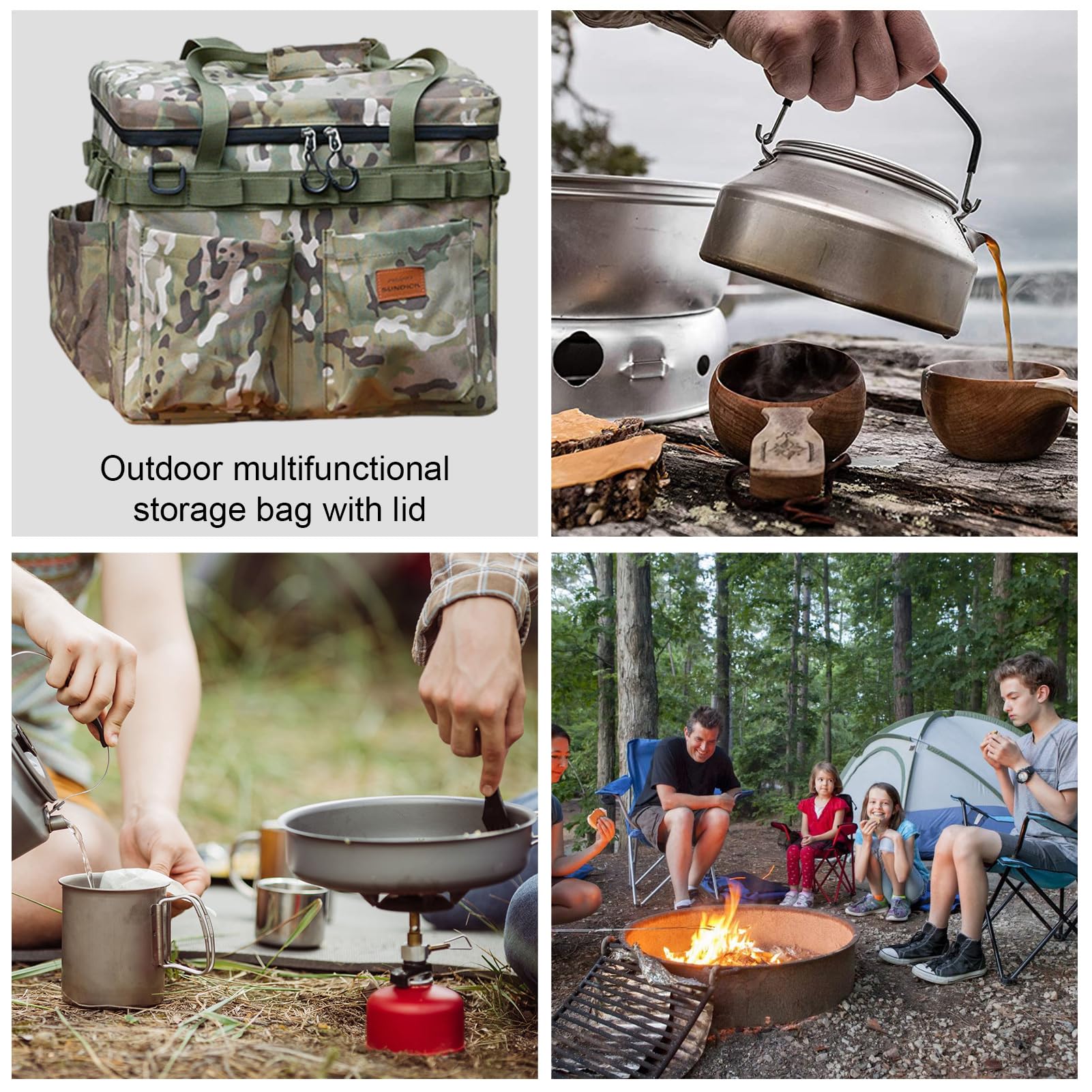 Borse Da Campeggio Per Uomini Impermeabile E Portatile Con Grande Capacità | Borsa Di Stoccaggio Outdoor Con Ganci Per Escursionismo Trekking Pesca Viaggio Avventura