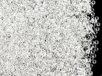 0.7oz 20g 11/0 Preciosa Czech Glass Seed Beads, Crystal Clear