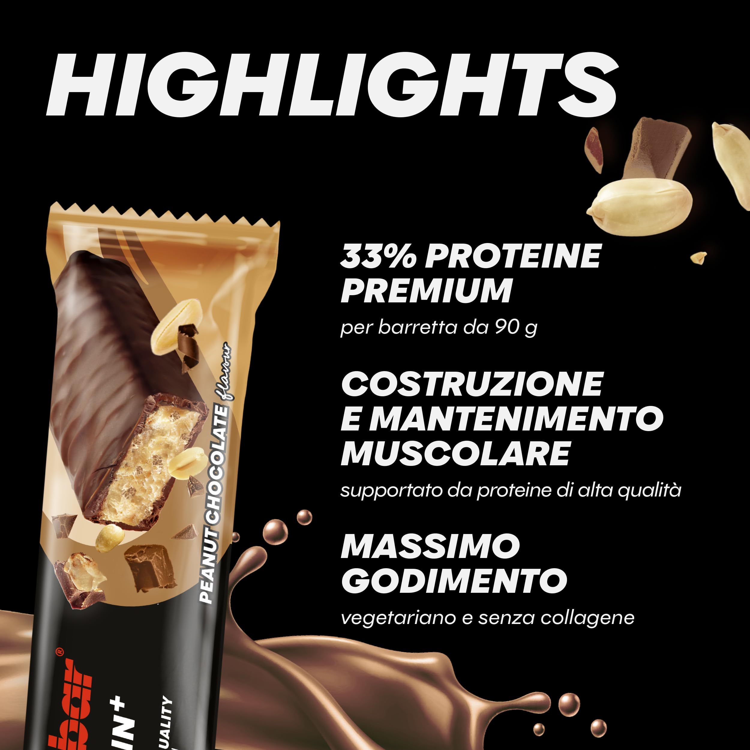 Powerbar Protein Plus Bar (10x90g) Cioccolato alle arachidi - Barre - Barrette proteiche
