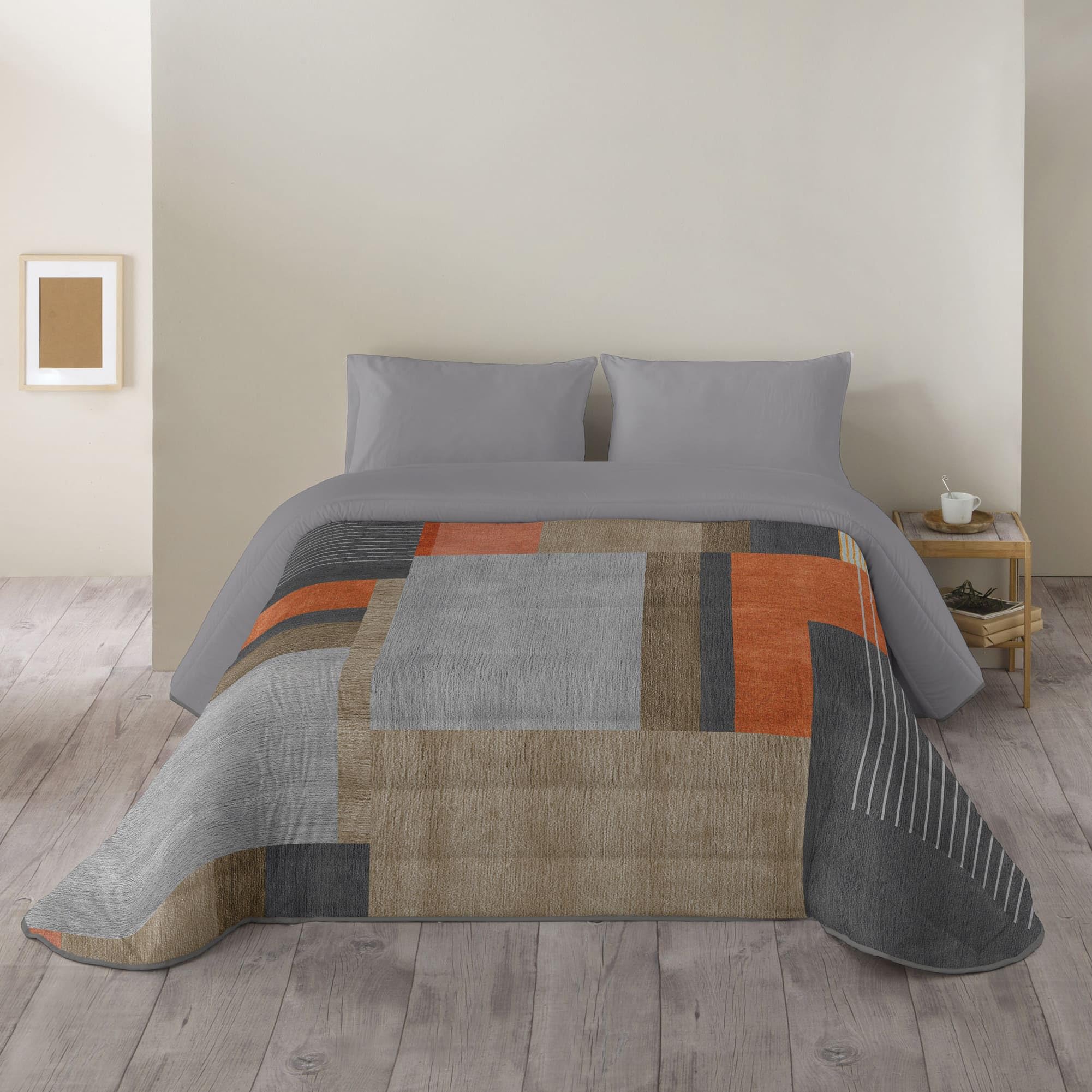 NATURALS - Edredón Nórdico Estampado 300 Gramos Cama 105-100% Microfibra Transpirable Tacto Pluma - 200x260 cm - Acolchado Extra Suave - Otoño/Invierno - Fabricado en España