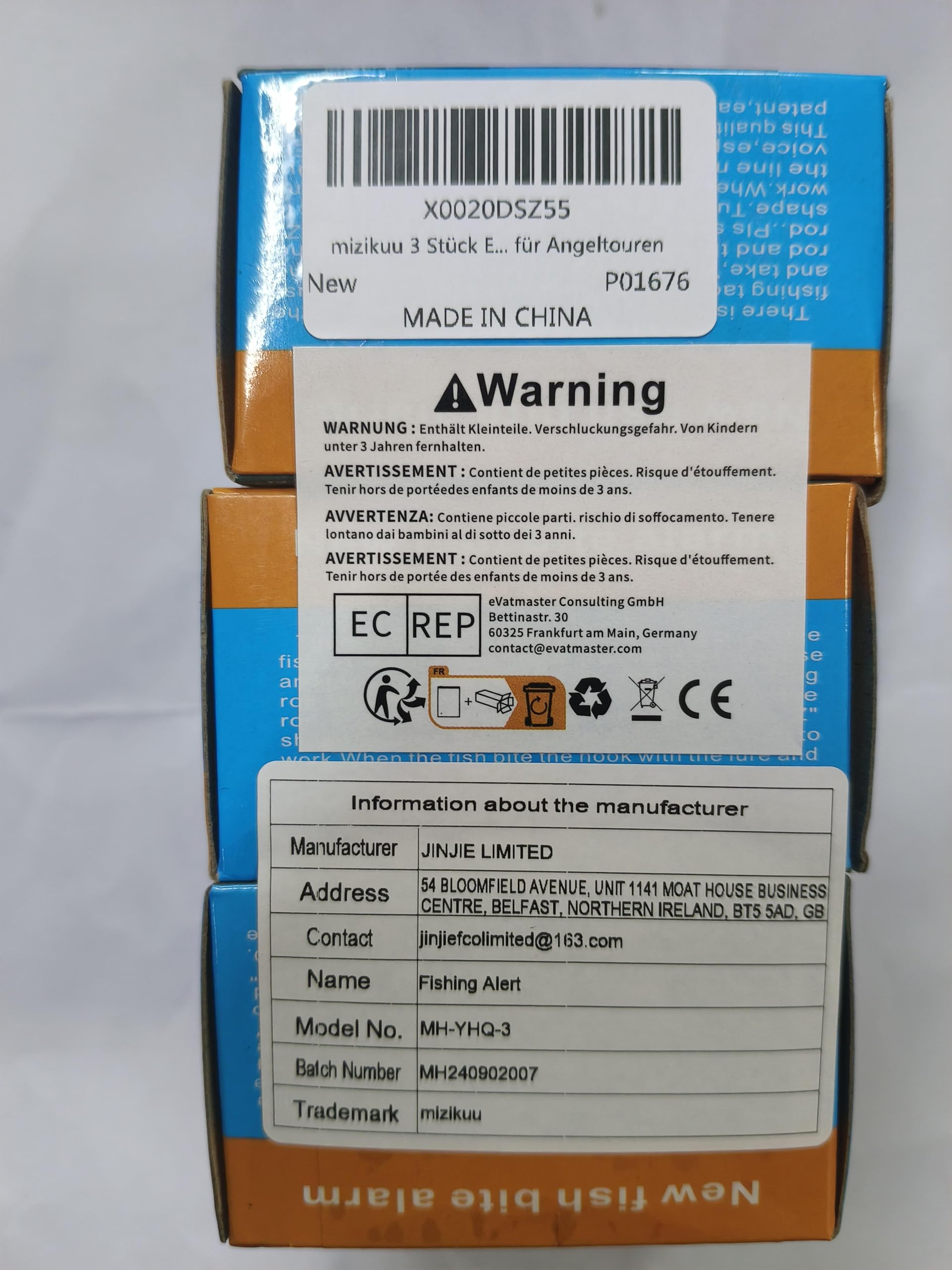 Mizikuu Lot de 3 détecteurs de touche électroniques à LED Light-Strike LED - Alarme de pêche avec détecteur de mouvement - Veilleuse - Pointe de canne à pêche à clip