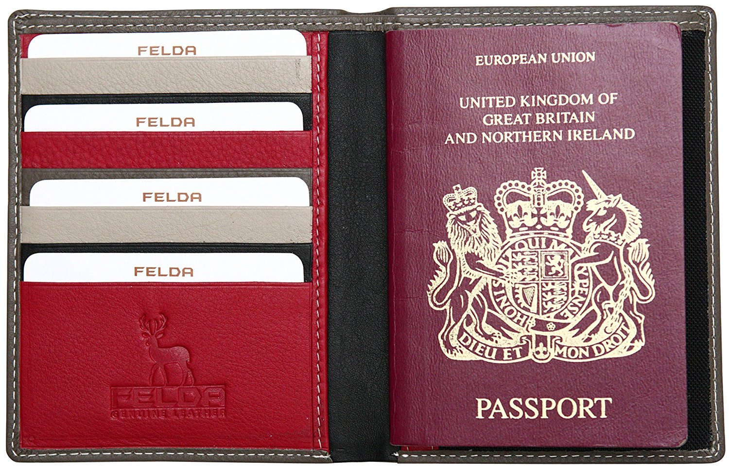Rfid Leather Passport Cover Holder Travel Wallet With Credit Card Organizer (Mushroom Multi)