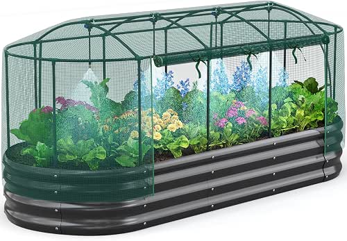 Quictent Galvanized Raised Garden Bed Kit with Self Watering System