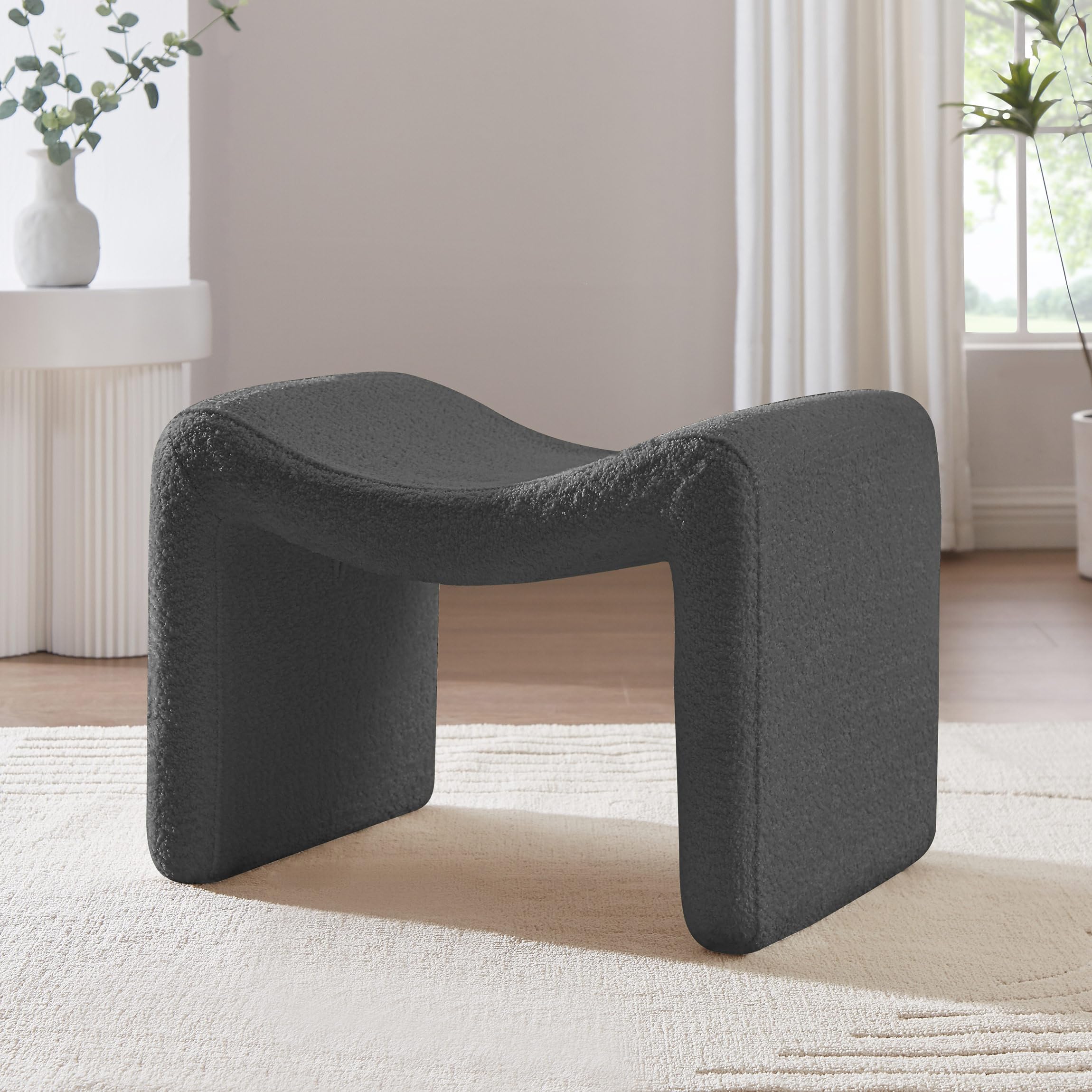 VANOMi Large Footstool Ottoman, Multi-Functional Modern Foot Stool, Sofa Footrest Extra Seating for Living Room, Entryway, Hallways and Bedrooms,