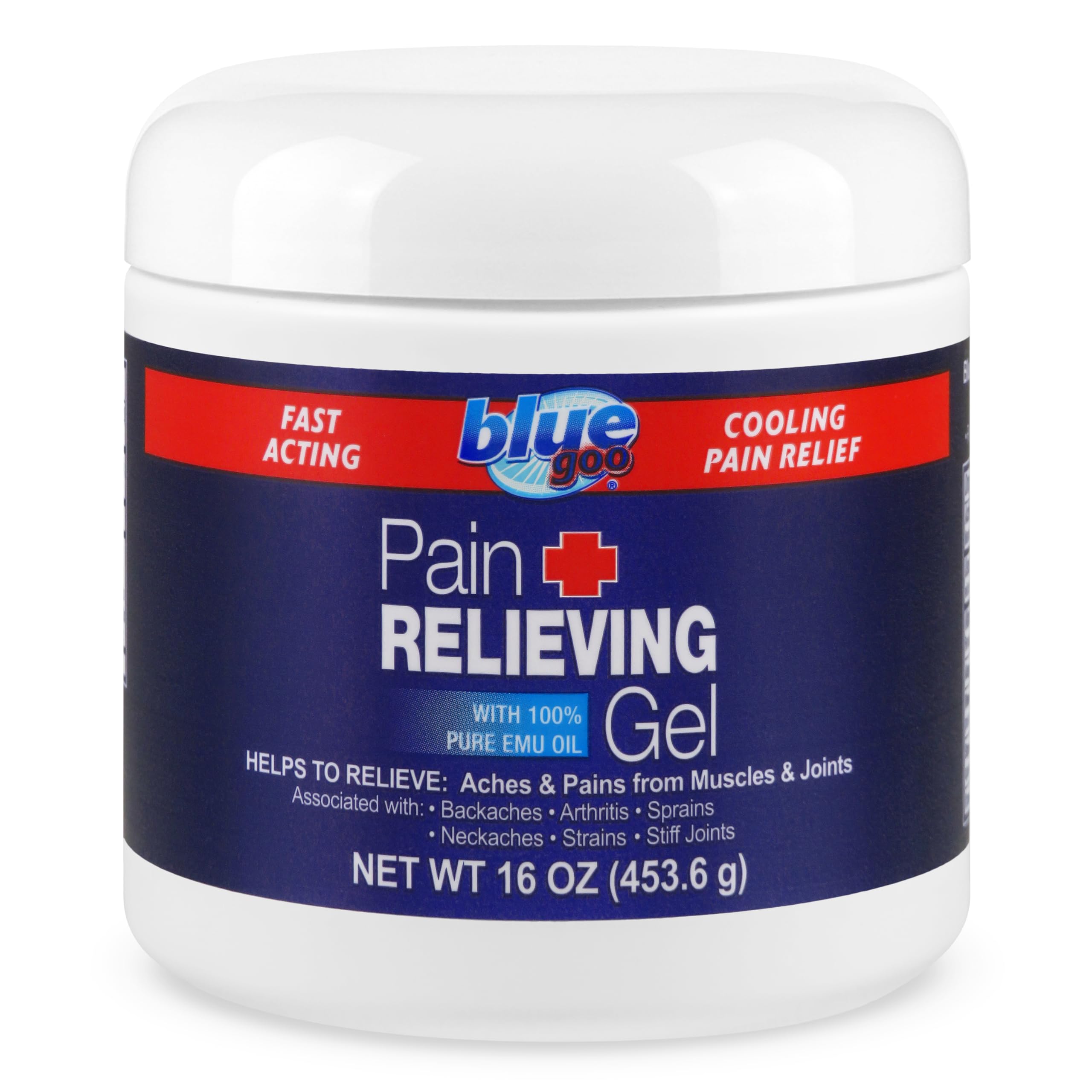 Blue Goo Pain Relieving Gel – Fast-Acting Cooling Relief for Back, Neck and Joint Discomfort, Soothes Headache, Leg and Foot Pain, Made with 100% Pure Emu Oil – 32 oz (1 Pack) — Amazon image 10