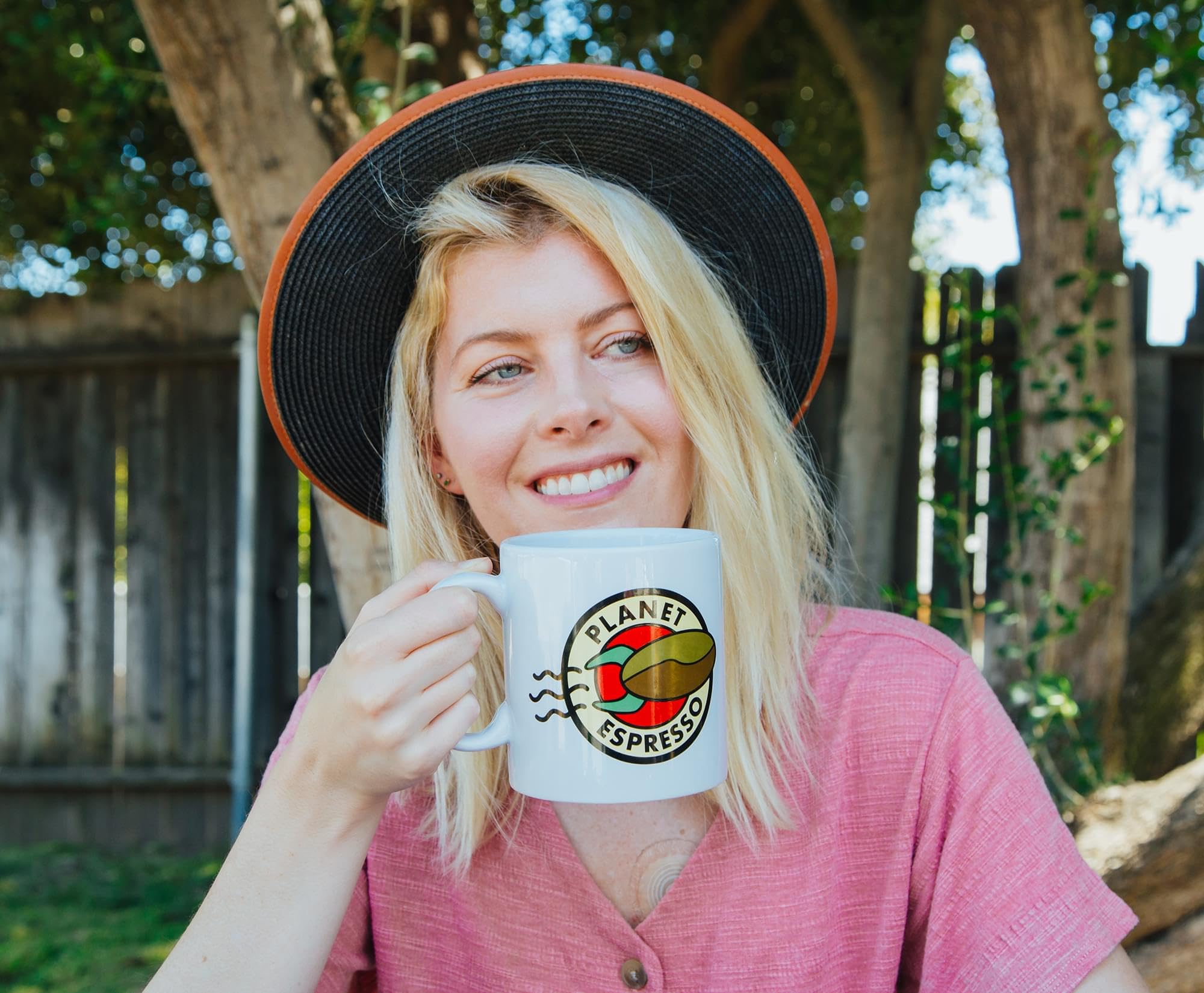 Silver Buffalo Futurama Planet Espresso - Taza de cerámica para té, cacao, bebidas, capacidad para 20 onzas