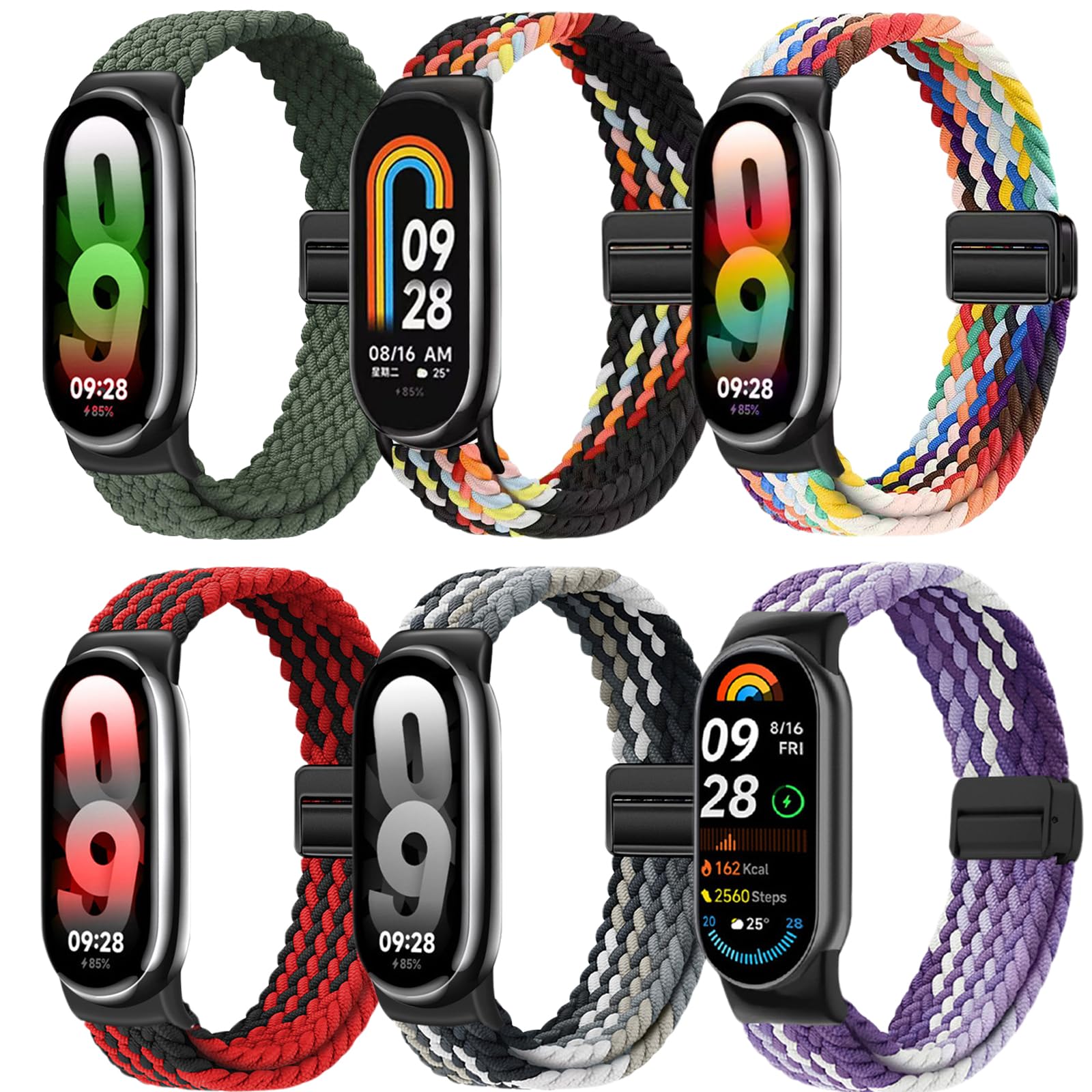 Bands Compatible with Xiaomi Smart Band 10/9/8 Strap, Nylon Woven Replacement Strap with Secure Buckle, Soft Breathable Adjustable Wristband for Women Men-image-29