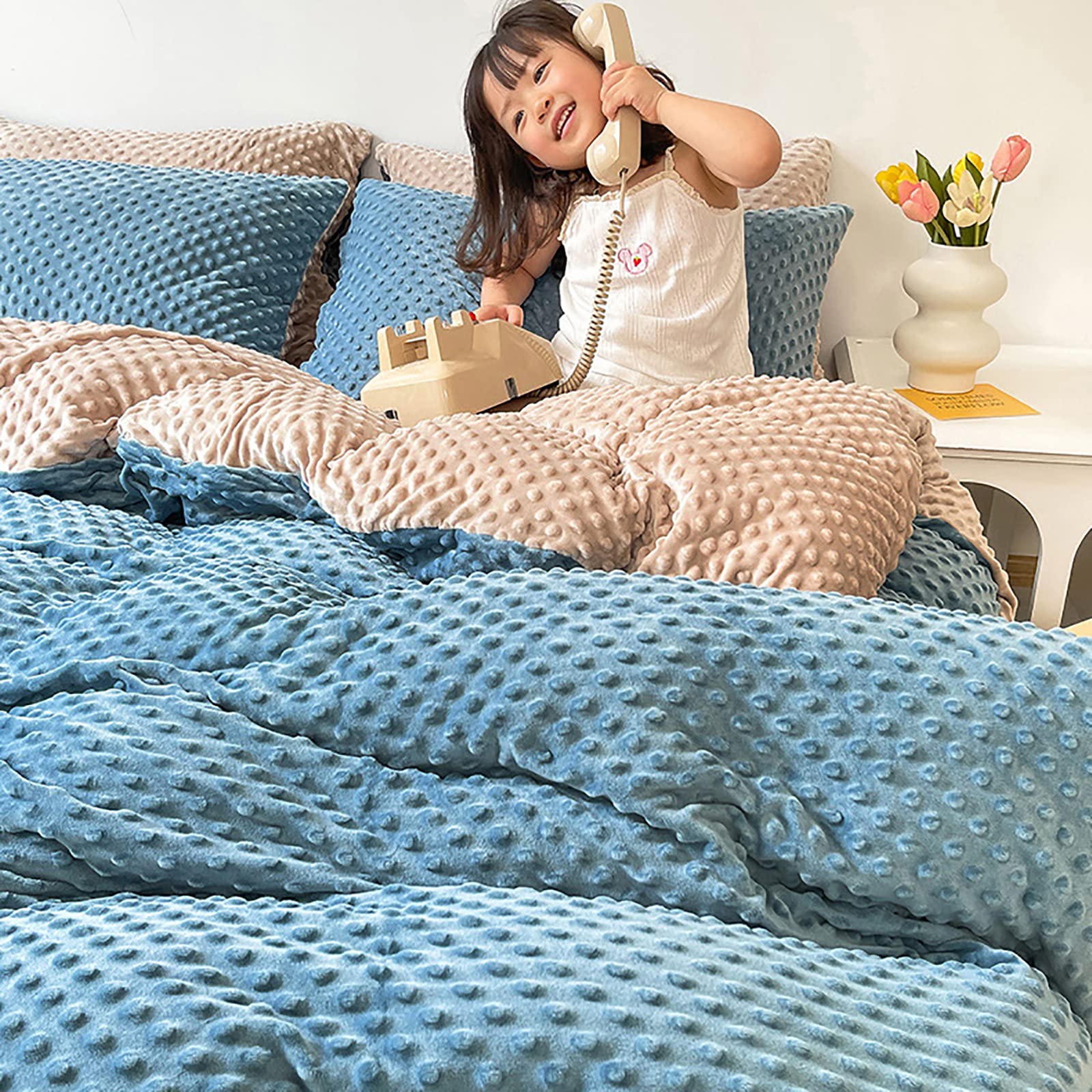 Amazon｜4 ピース スーパーソフト ビーニー フラッフ ベッドシーツ