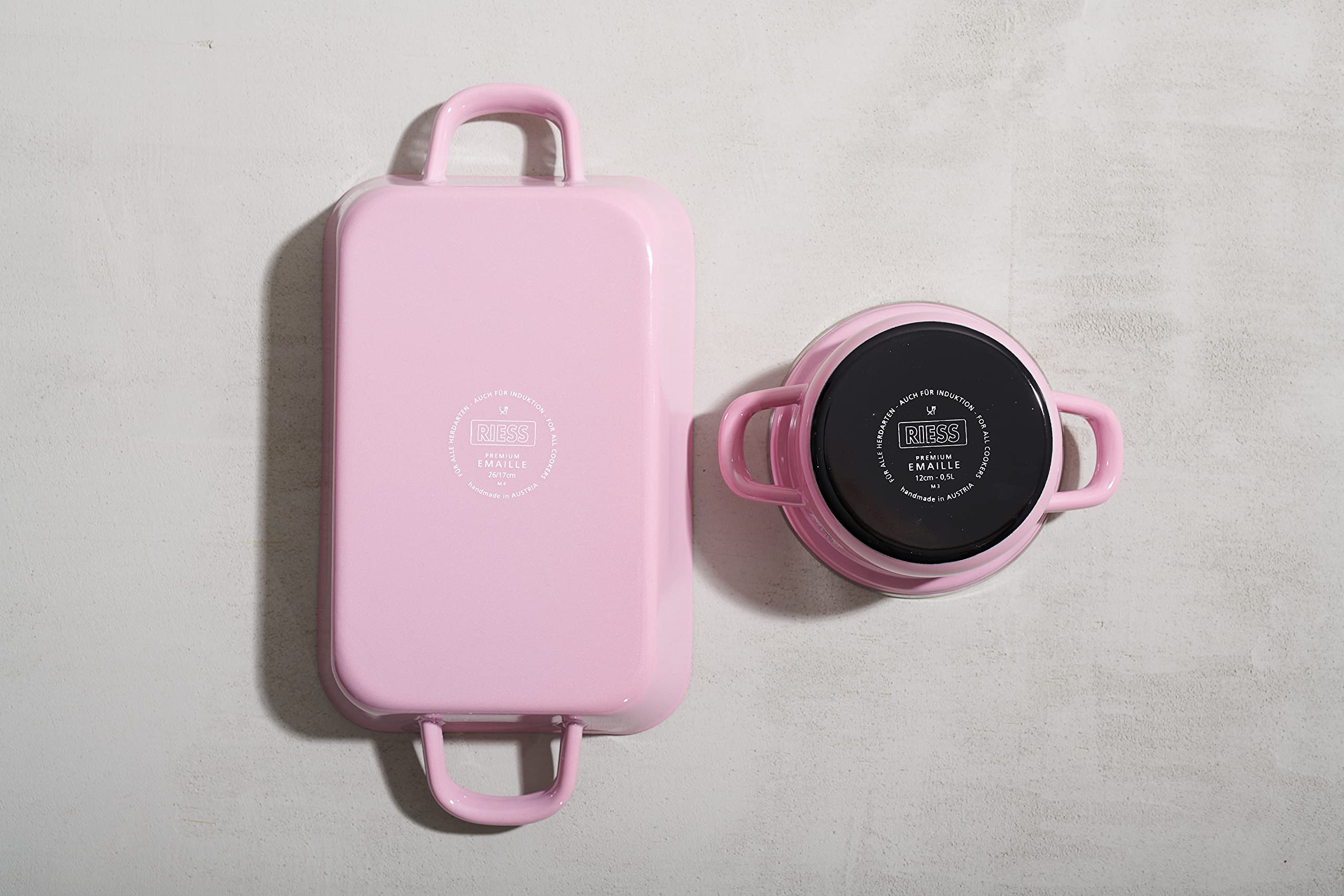 Riess Classic - Household Articles Colour/Pastel Casserole with Chrome Rim, Diameter-12 Cm Pink, 0.5 Liter - Image 3