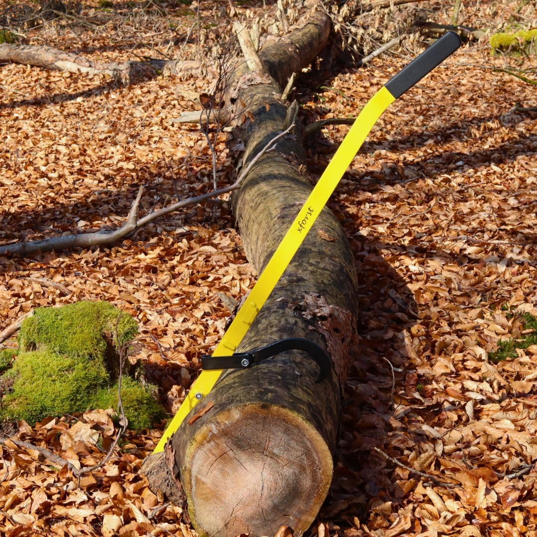 Xforst Fällheber 115 cm mit Wendehaken – Stammheber & Stammwender – Kantheber mit rutschfestem Griff für Forstarbeit und Holzbearbeitung – Fällhilfe FH115