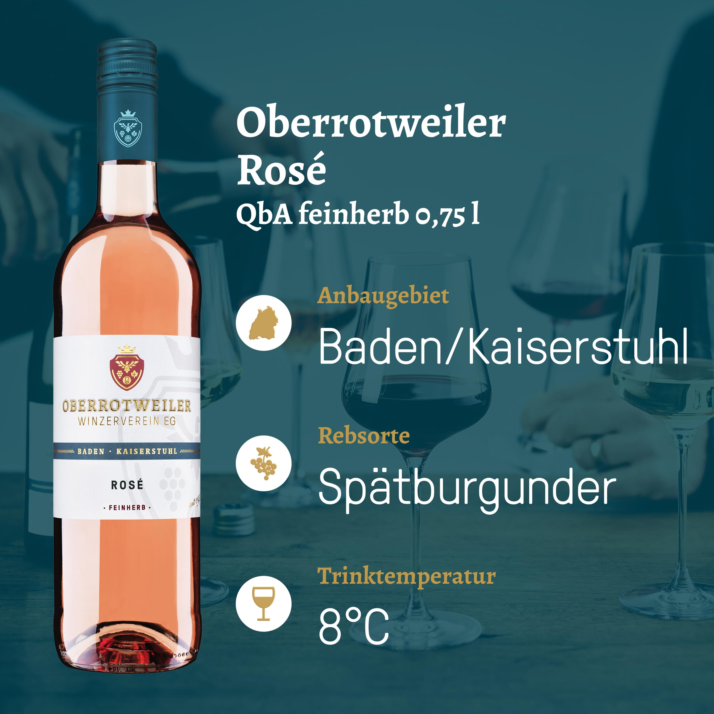 Oberrotweiler Rosésüchtig Wein-Paket - Roséwein & Rosé Sekt vom Kaiserstuhl - Probierpaket, als Geschenk für Wein Liebhaber & besondere Anlässe (6 x 0,75 l)