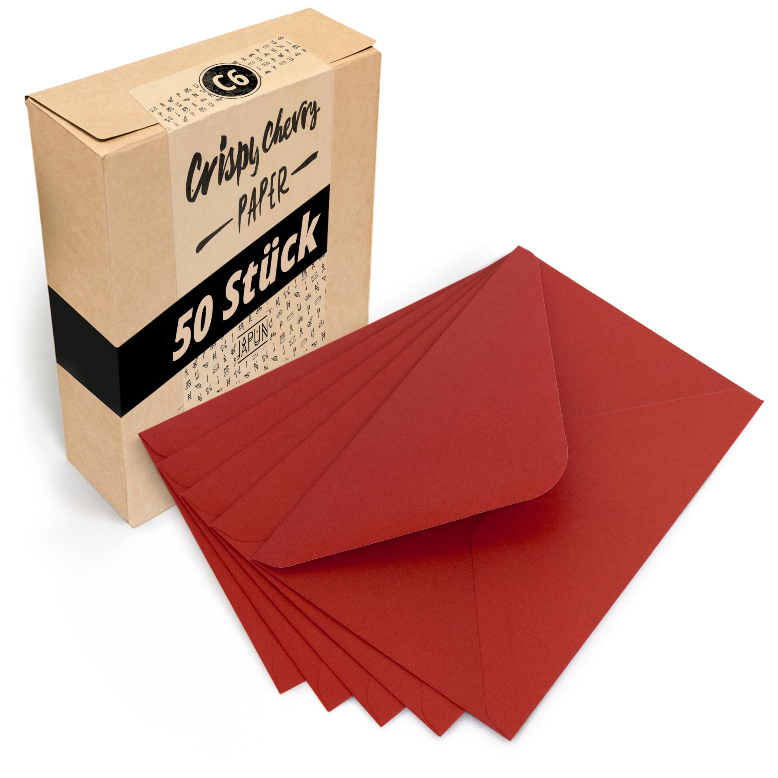 Buste di carta DIN C6 162x114 mm rosso 50 pezzi