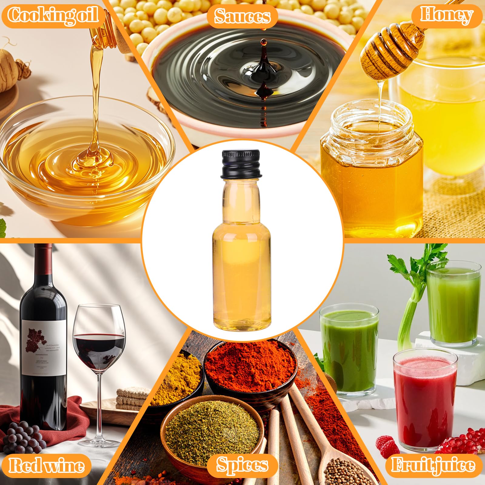 50 Pezzi Mini Bottiglie Alcolici Bomboniere, Bottigliette Liquore Mignon da 30 ml, Piccole Bottiglie di Plastica con Penna, Etichette, Imbuto e Pennello per Matrimoni, Feste e Whisky
