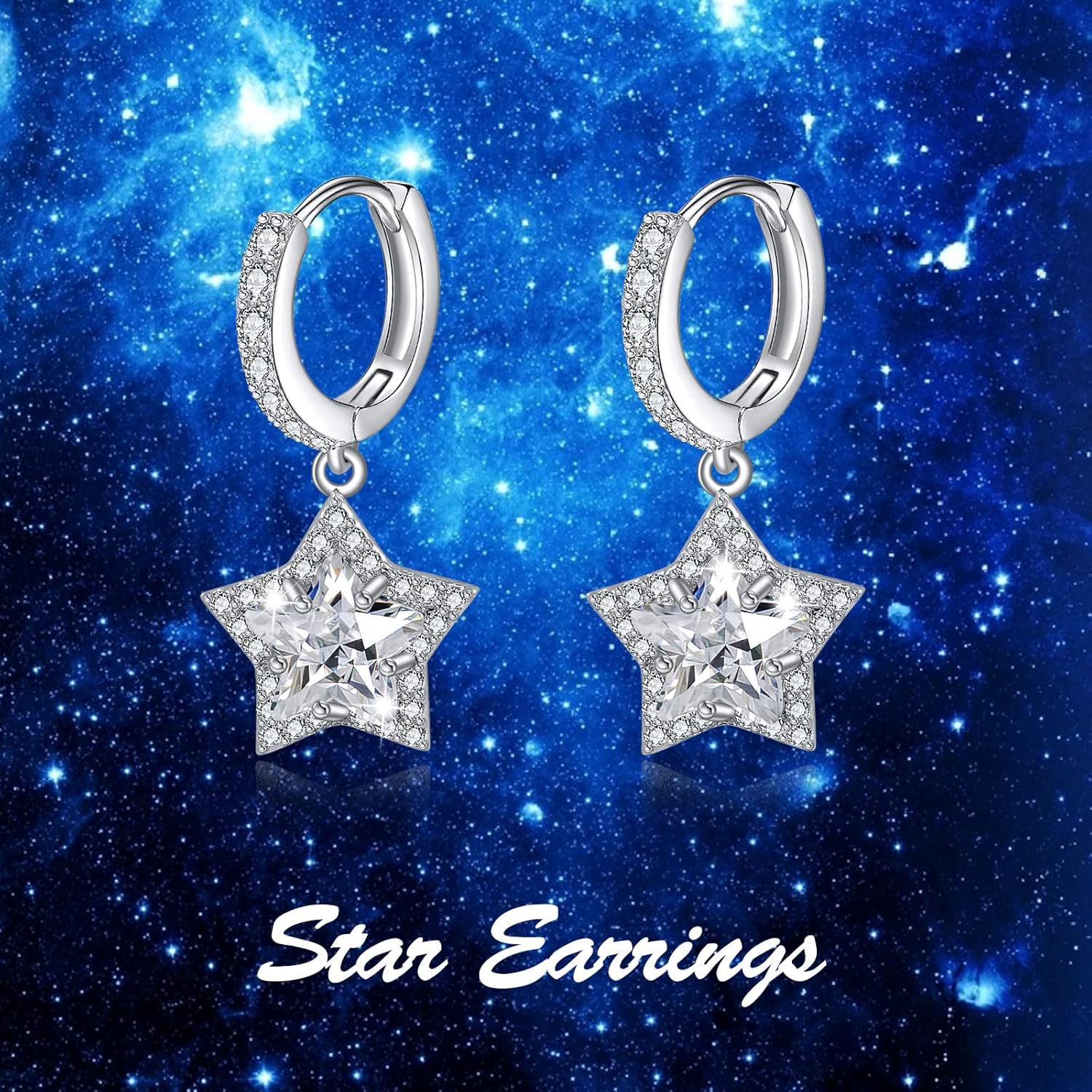 Star Earrings CZ Drop Dangle Earrings Cute Earrings for Women Dainty Cubic Zirconia Earrings Stud Jewelry Gifts