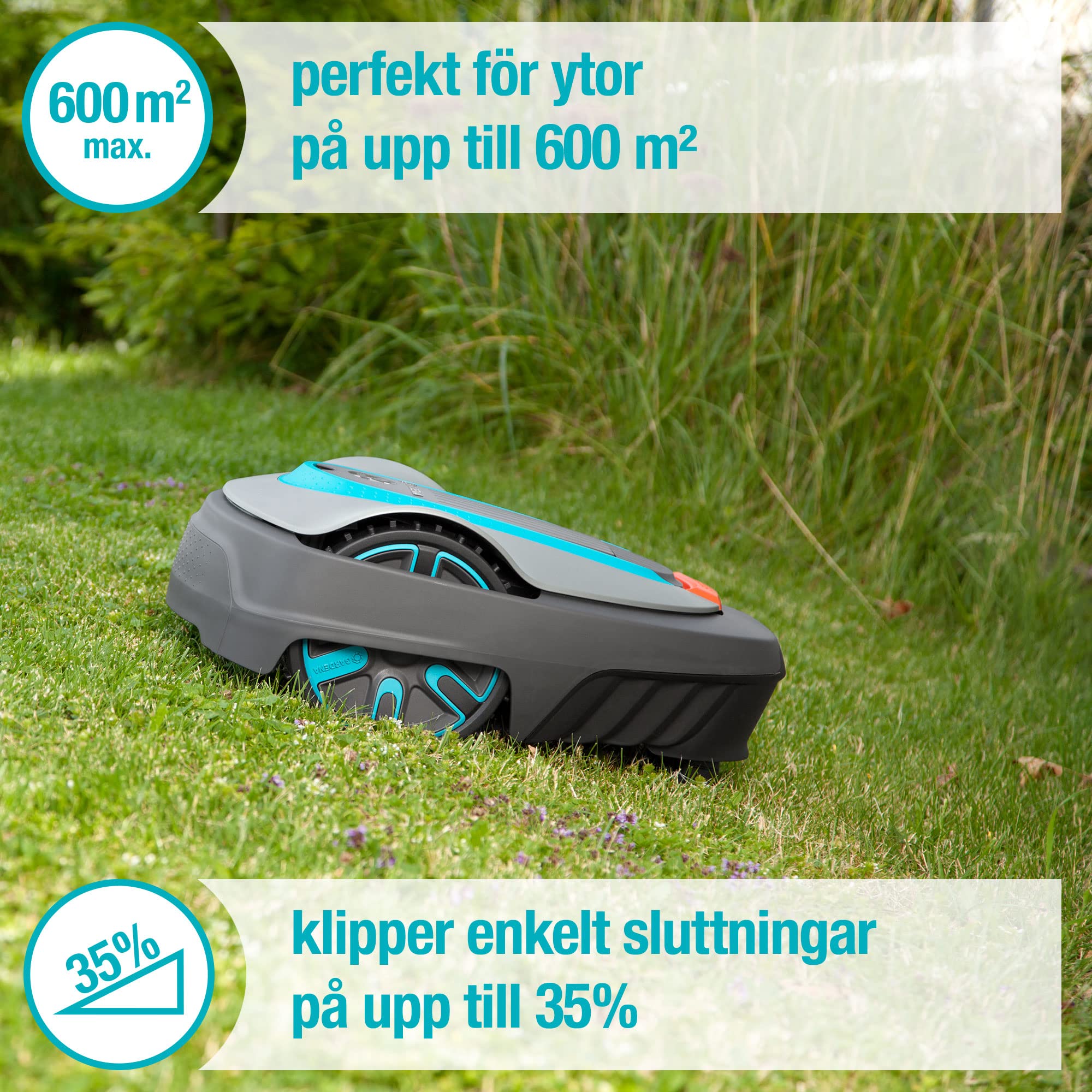 Gardena Robot Tondeuse à Gazon SILENO Ville 600 : Robot de pelouse jusqu'à 600 m² — vue 2
