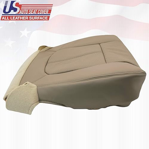 Miniatura 2 de 2011-2016 para Ford F250 Lariat Driver Bottom Seat Cover Perforated Leather Tan