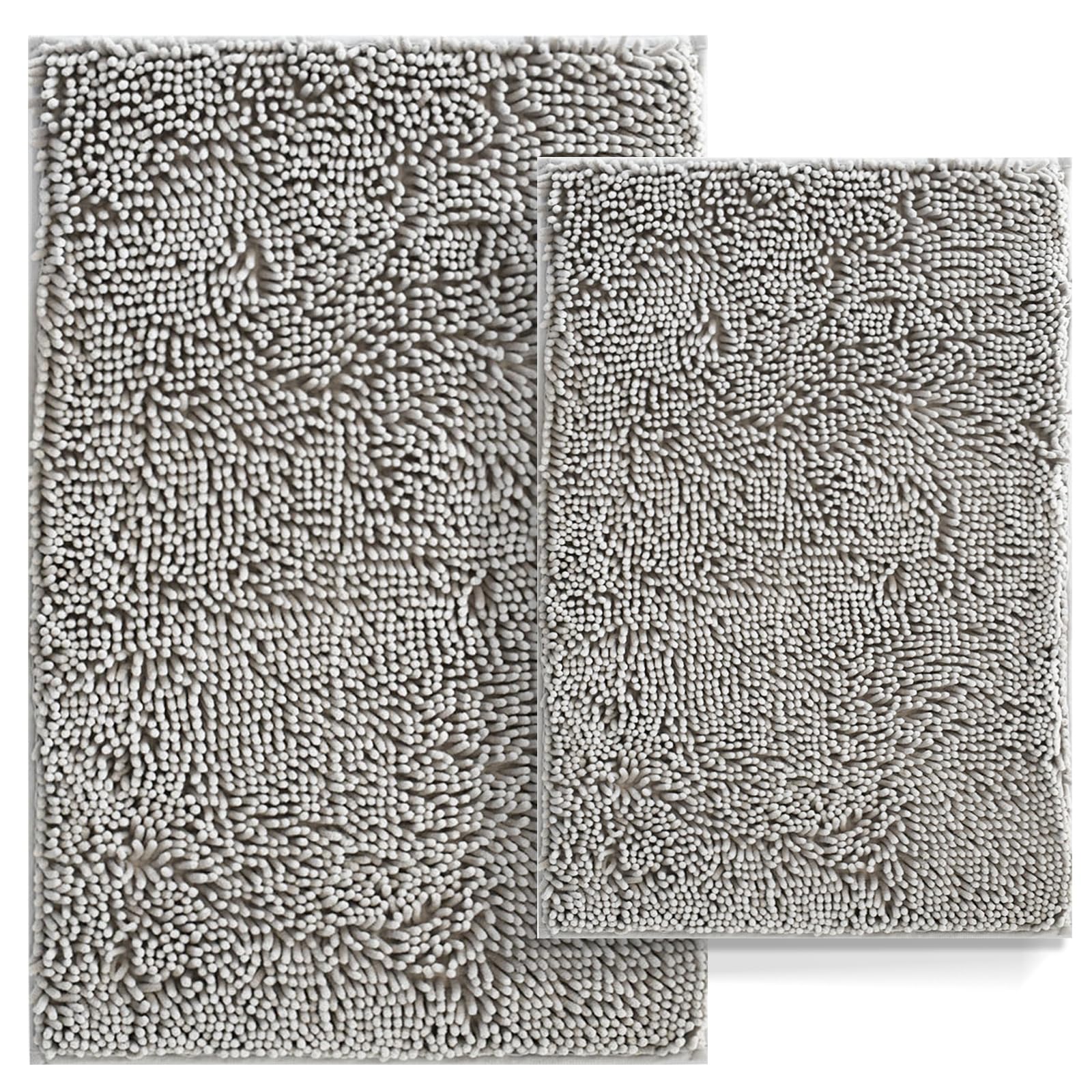 Bathroom Rugs Set 2 Piece Bathroom Mats Bath Rugs Non Slip Bath Rugs for Bathrooms, Thick Soft Chenille Rug Set, Bathtub Mats, Ultra Absorbent Bath