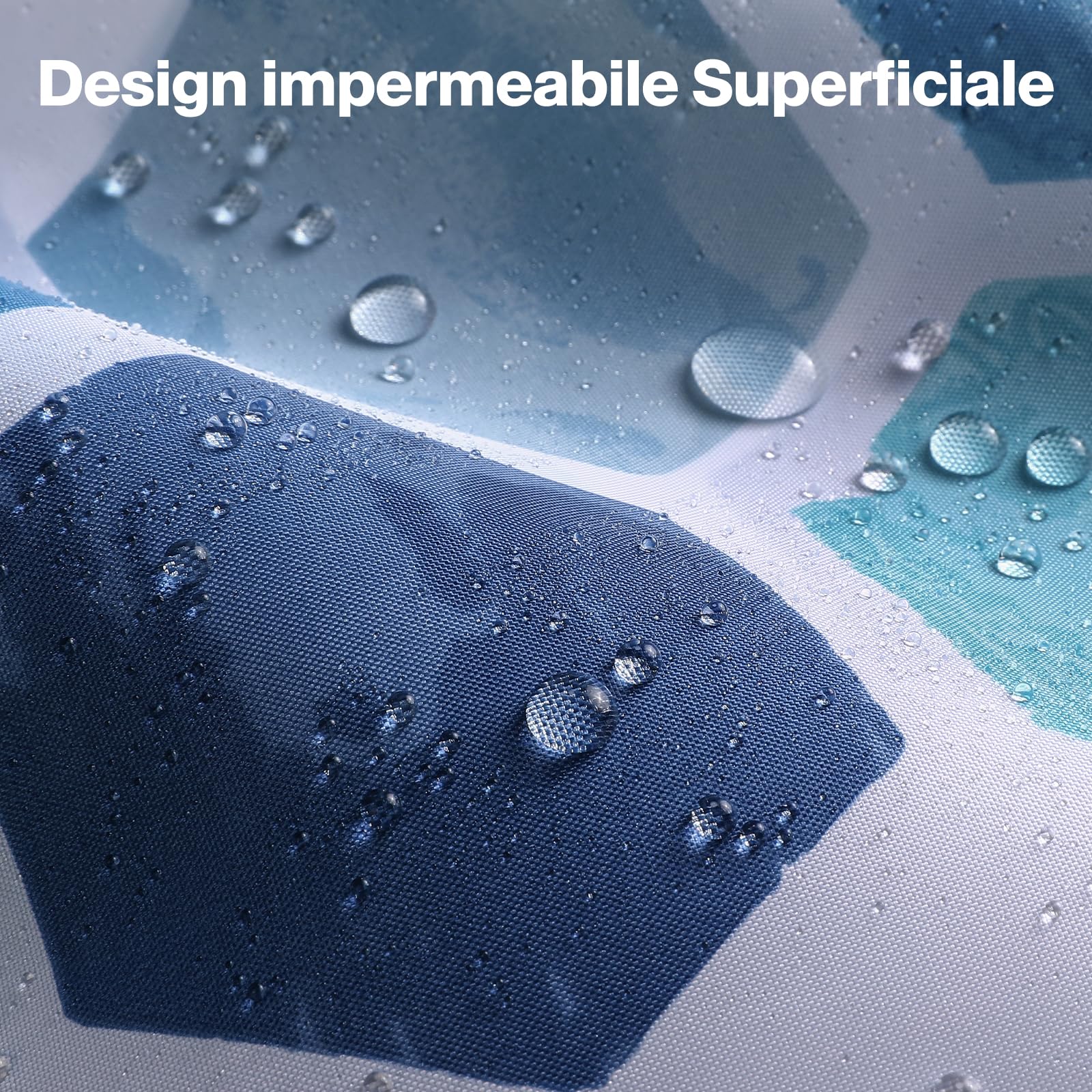 Tende da Doccia Blu Lavabile in Poliestere, Tende da Bagno Extra Larga da 300 CM per Ambienti Umidi, 200/220/240 CM Antimuffa Tenda da Doccia, Tende da Bagno con Orlo Ponderato (300x200cm)