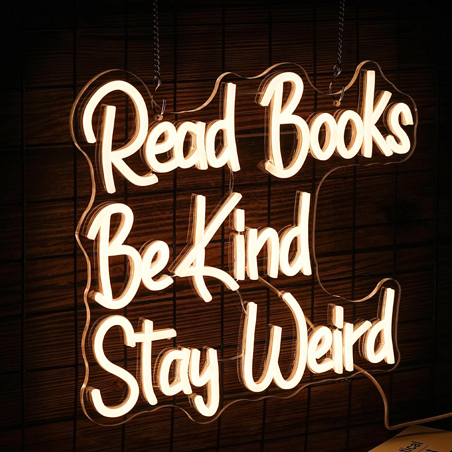 Insegna Al Neon 'Read Books And Be Kind' Per Parete - Cartello Luminoso LED Dimmerabile, 6 Livelli, Per Camera Da Letto, Biblioteca, Studio, Regalo Per Amanti Dei Libri