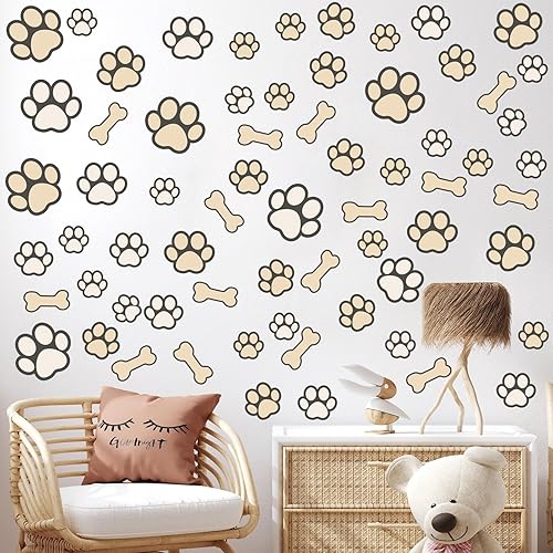 Miniatura 7 de 127 calcomanías con estampado de patas de perro, que brillan en la oscuridad, calcomanías de pared con estampado de patas de perro, calcomanías de