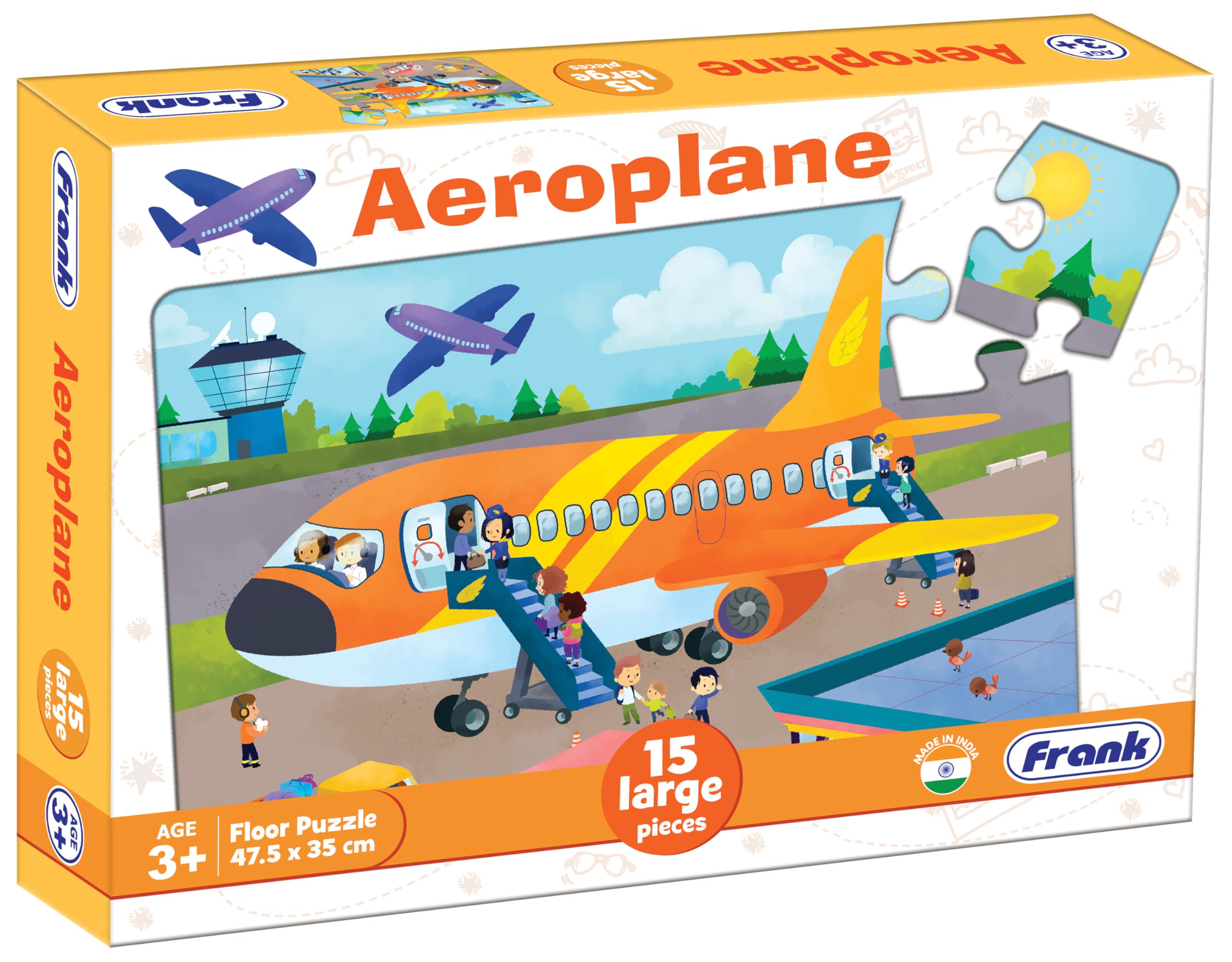Buy frank aeroplane floor puzzle (15 pieces) | fun u0026 educational toy for  kids 3+ year old | enhances imagination, coordination, and patience - for  focus and memory - 15202 online at low prices in india - amazon.in
