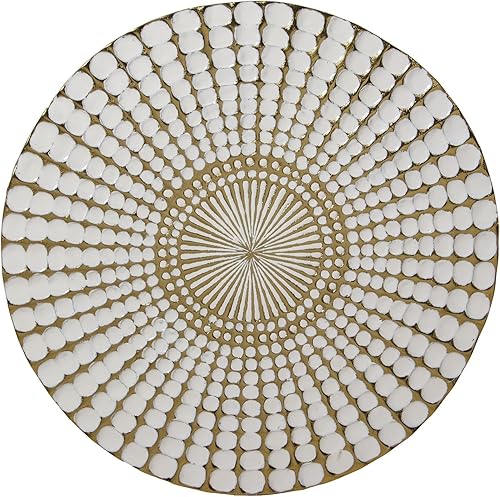 Miniatura 2 de Mesa Auxiliar Metal ESMALTADOBLANCODorado, Patas Negras, 16.1 x 19.7 in