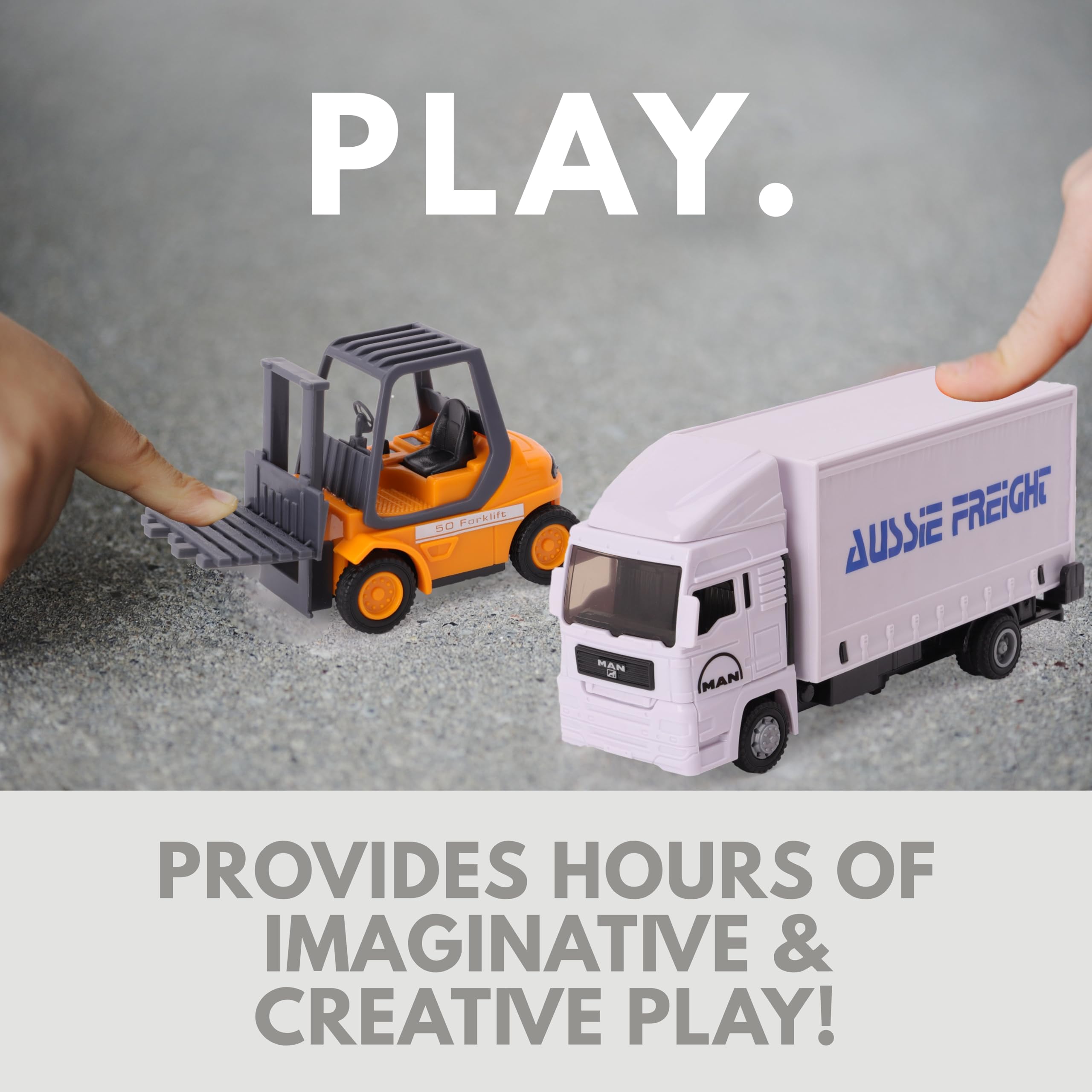 Toyland® 15cm (6) Coffret Load & Go - Camion Man avec Chariot élévateur et Palette - Jouet Camion de Transport - Échelle 1