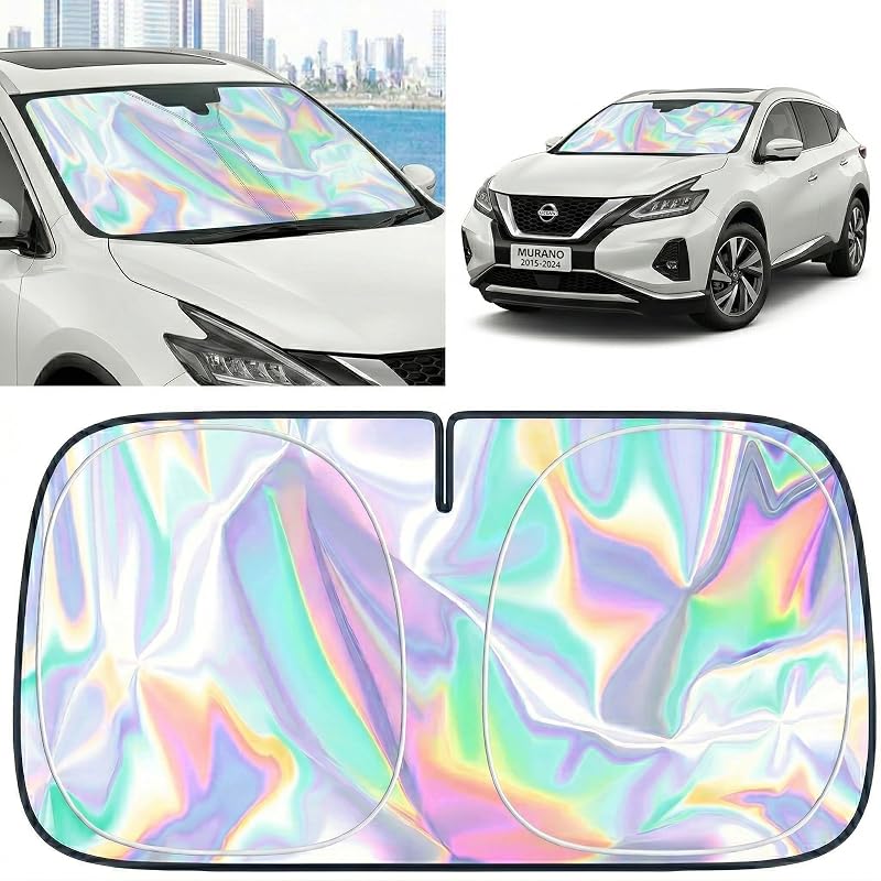Protetor solar para para-brisa JIADIANYOU compatível com Nissan Murano 2015–2024, dobrável e refletivo, 1 unidade
