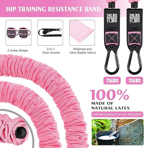 Miniatura 2 de Ankle Resistance Bands with Cuffs, Resistance Bands for Working Out, Resistance Bands for Leg, Booty Workout Equipment for Kickbacks Hip Fitness