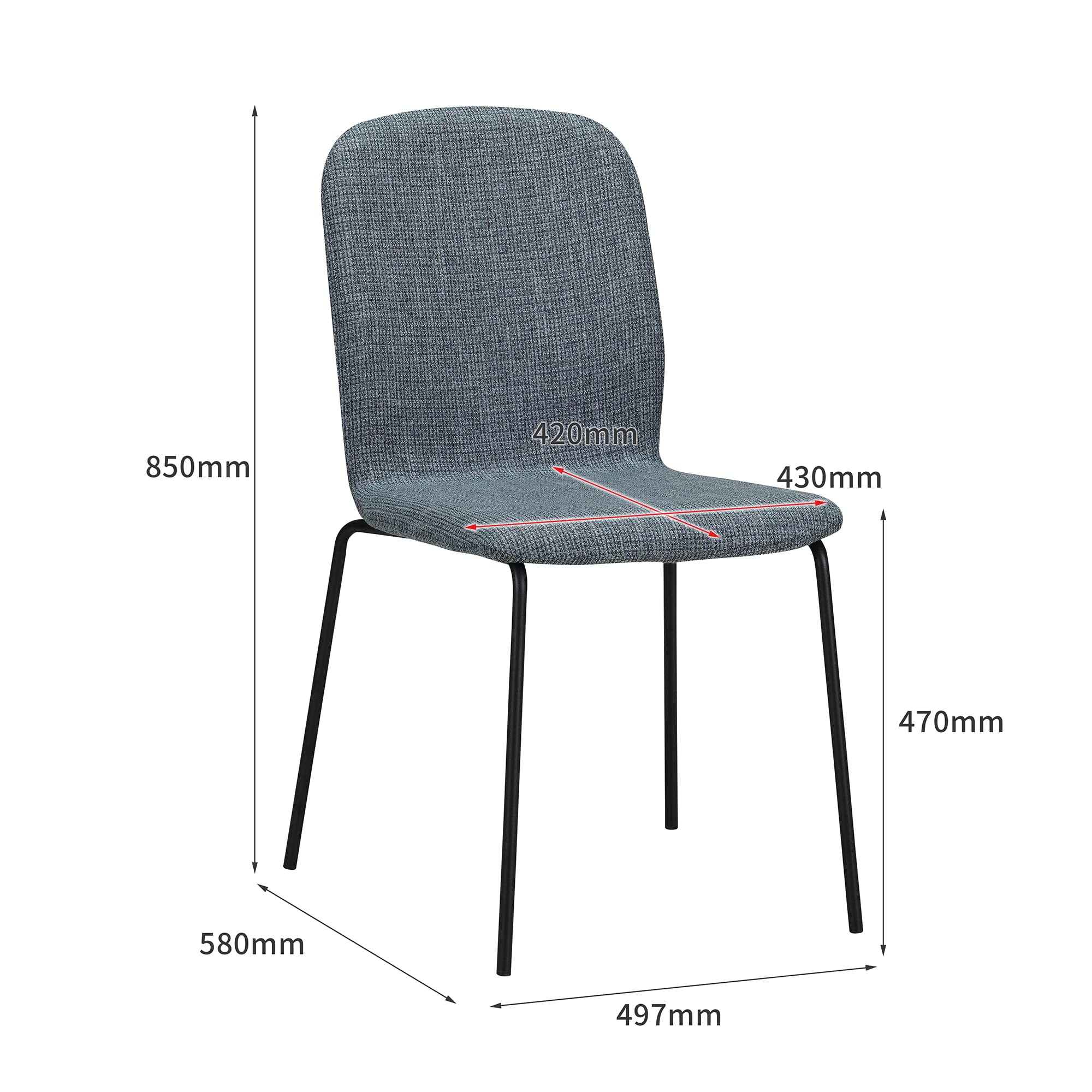 ALBATROS Esszimmerstühle 4er Set ENNA, grau - stapelbar, bequemer Polsterstuhl - Eleganter Küchenstuhl, Stuhl Esszimmer oder Esstisch Stuhl, Konferenzstuhl
