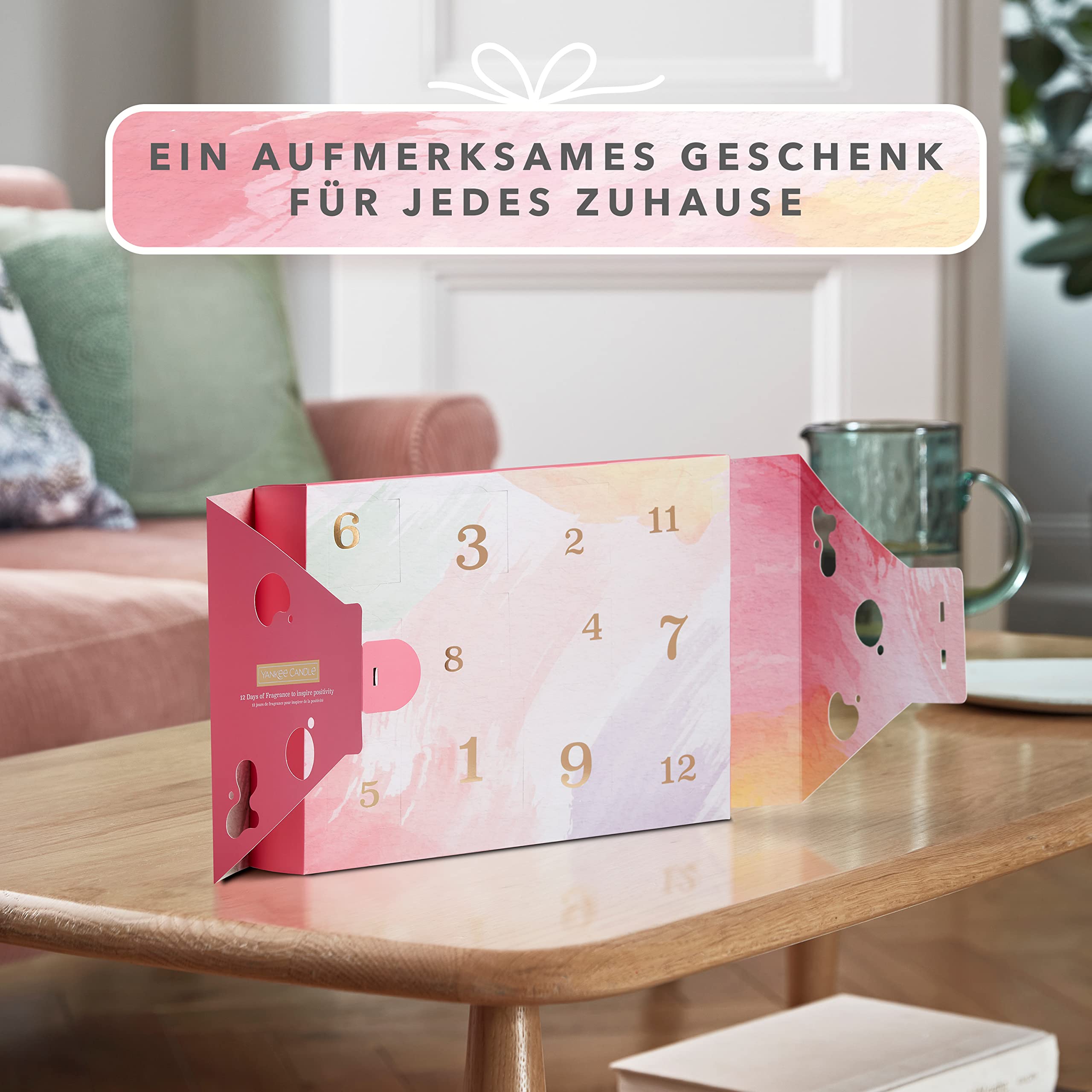 Yankee Candle Geschenkset | 12 Days of Positivity | 12 duftende Votivkerzen & Votivkerzenhalter in Geschenkbox | Art in the Park Kollektion Frauen