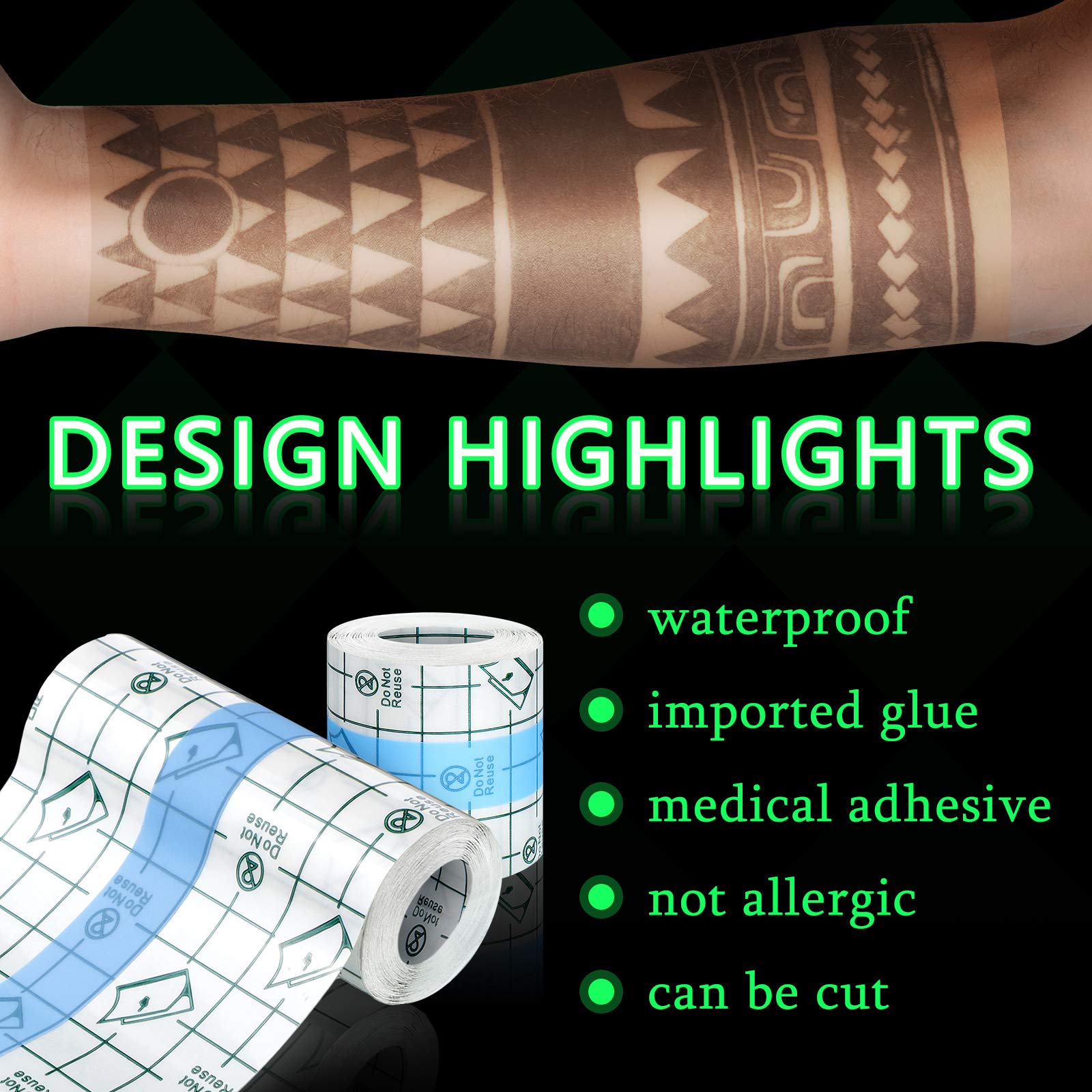 Threlaco 6 Pieces Transparent Stretch Adhesive Bandage Waterproof