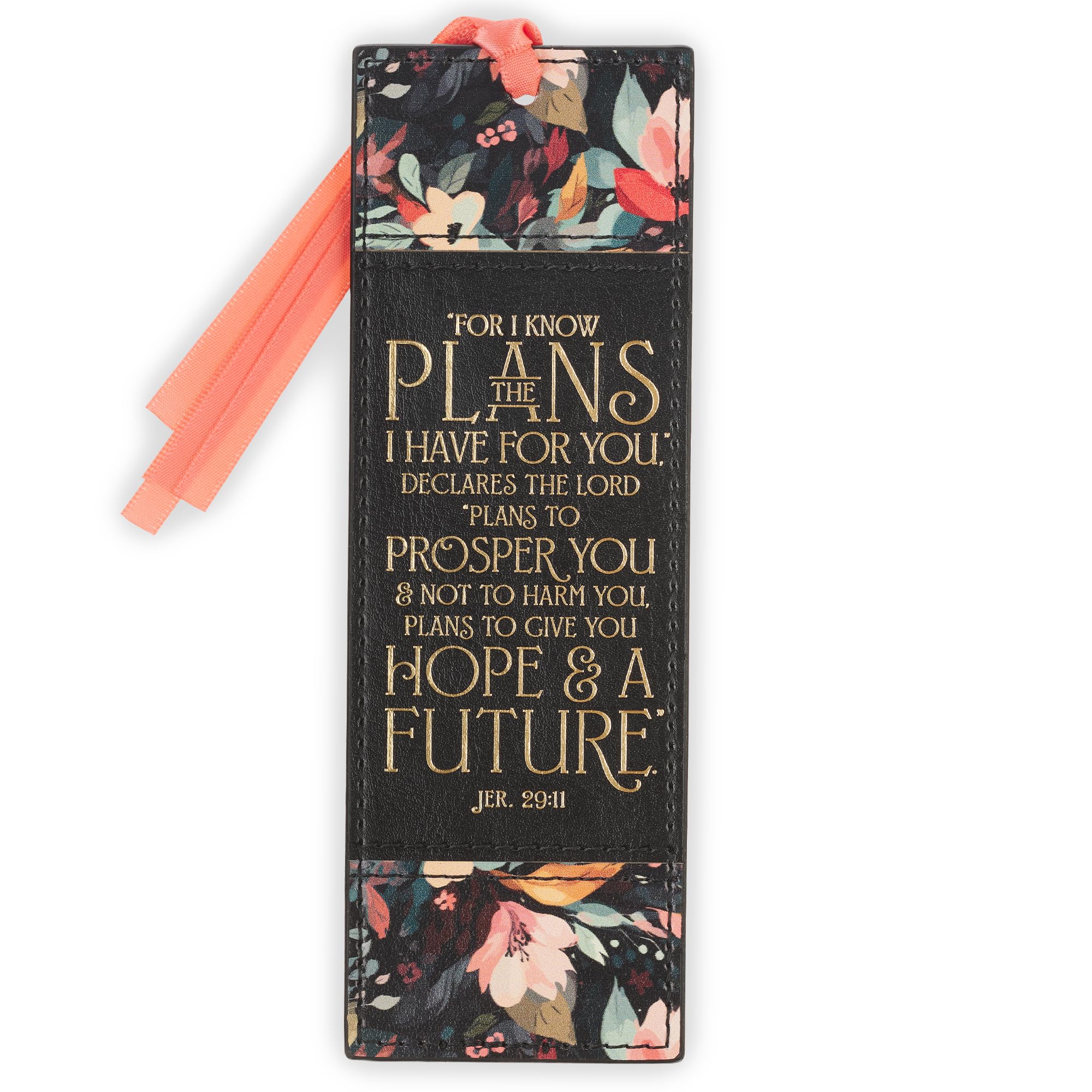 Christian Art Gifts Premium Faux Leather Bookmark: I Know the Plans