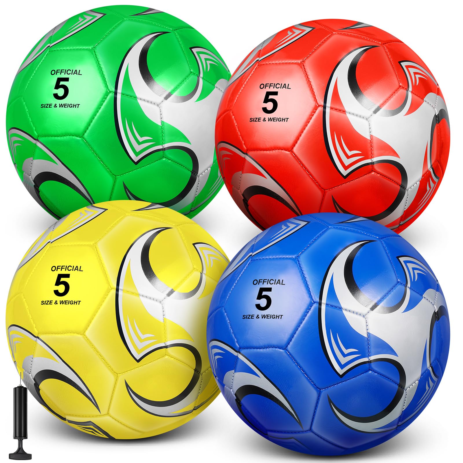 HyDren 4 Pcs Soccer Ball with Pump