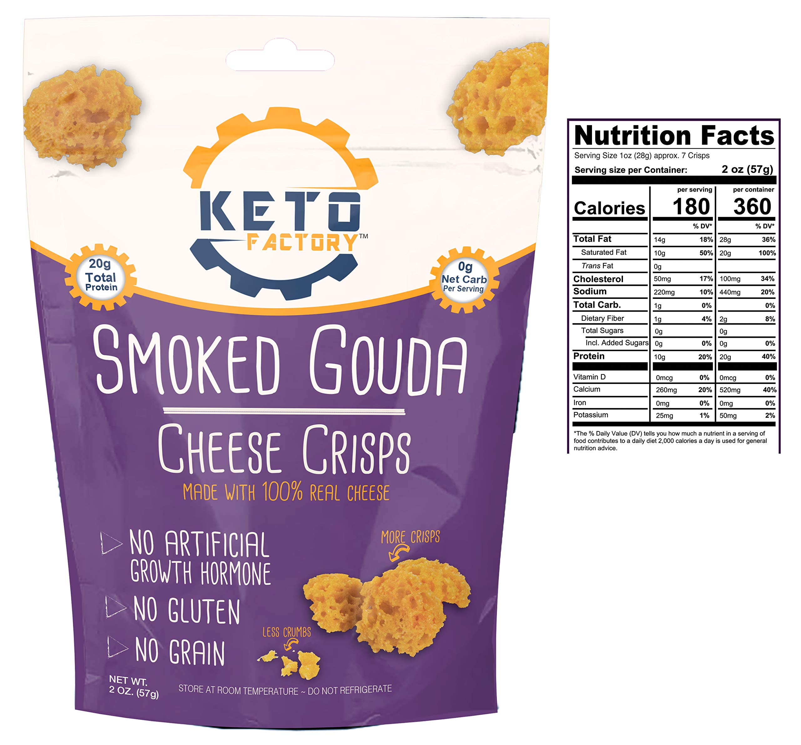 Buy Keto Factory 3Pack Pizza, Swiss and Smoked Gouda Cheese Crisps