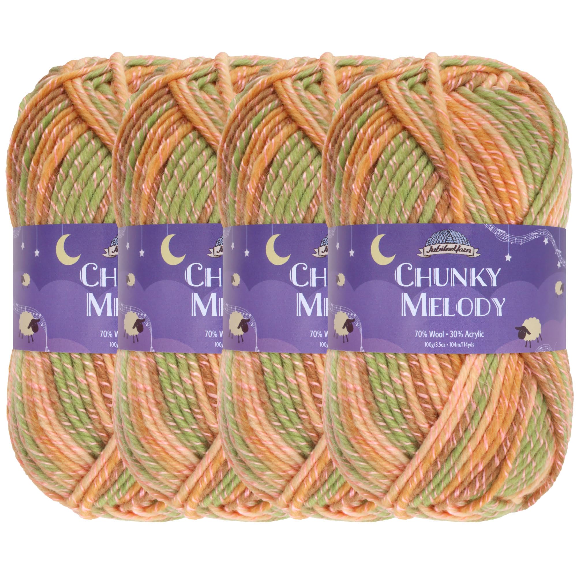 Hilo grueso de mezcla de lana JubileeYarn Chunky Melody caja de jugo para tejer mantas