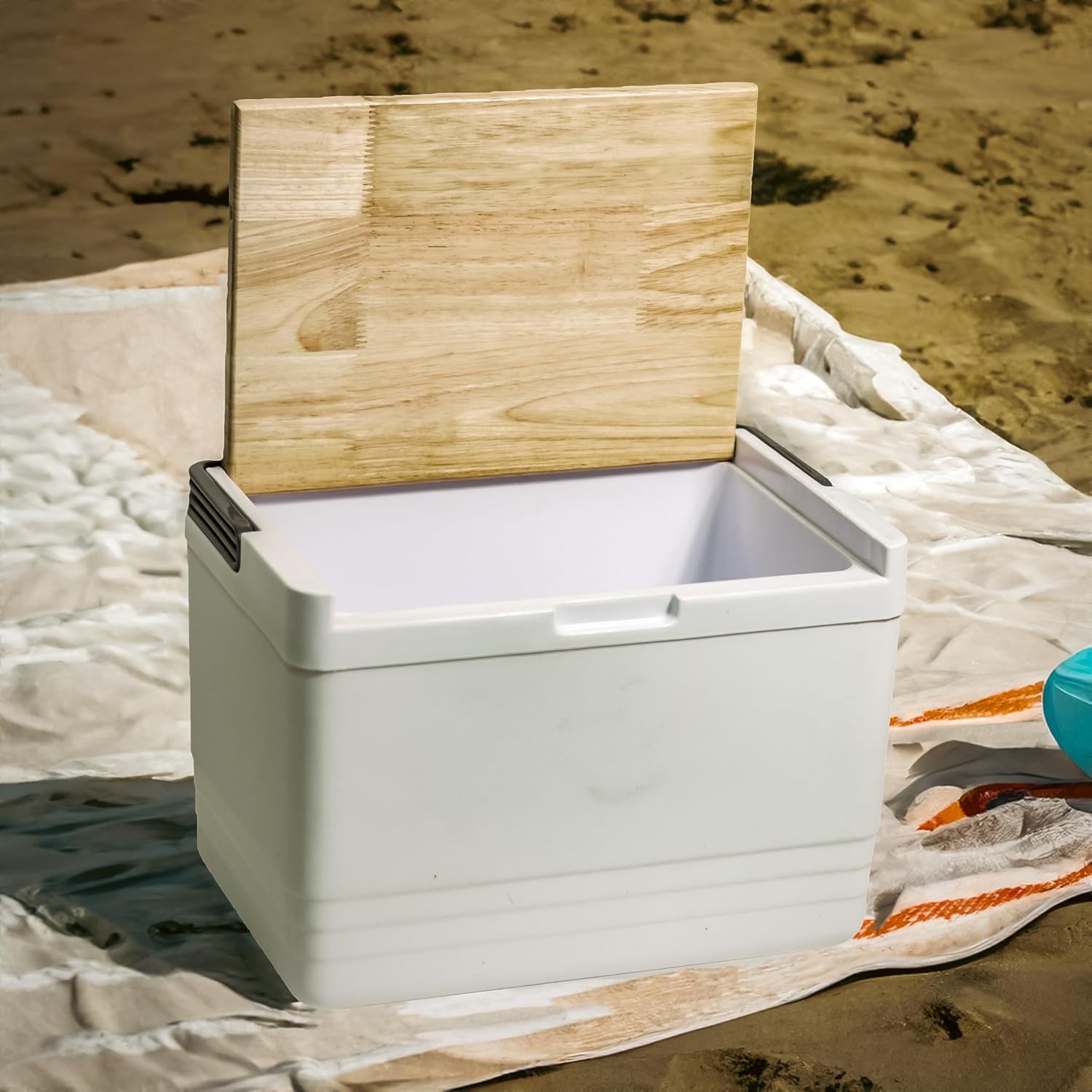 Trademark Innovations 12 Qt. Cooler with Handle, Cutting Board Top, Hard Small Cooler, Side Metal Bracket Holder