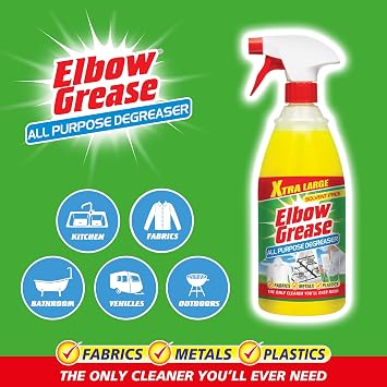 Elbow Grease All Purpose Degreaser Spray Extra Large (1 Litre) | Removes Grease & Oil from Kitchens & Bathroom Surfaces, Outdoor, Vehicles & Fabrics